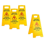 24" Caution Wet Floor Sign (4 pack)