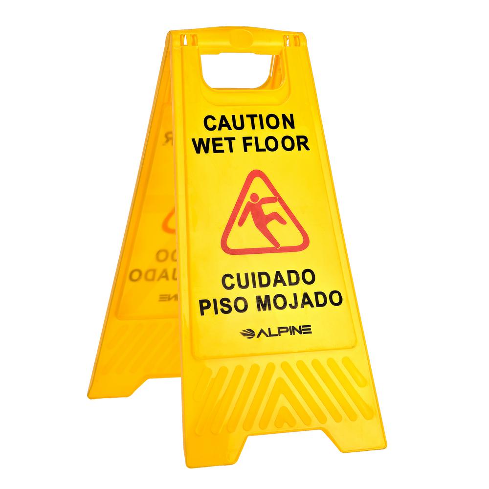 Alpine Industries 24 Caution Wet Floor Sign , Pack of 3