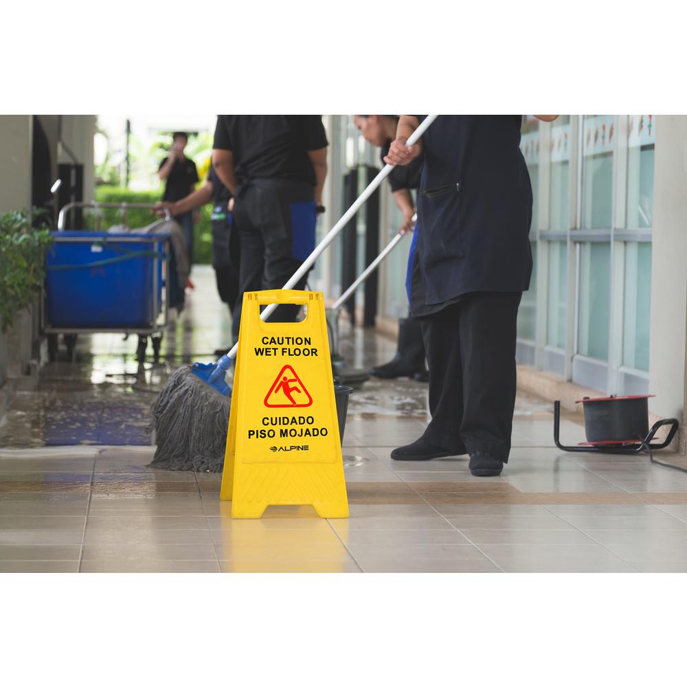 Alpine Industries 24 Caution Wet Floor Sign , Pack of 3