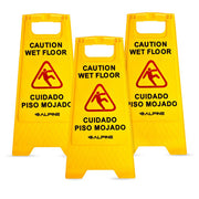 Alpine Industries 24 Caution Wet Floor Sign , Pack of 3