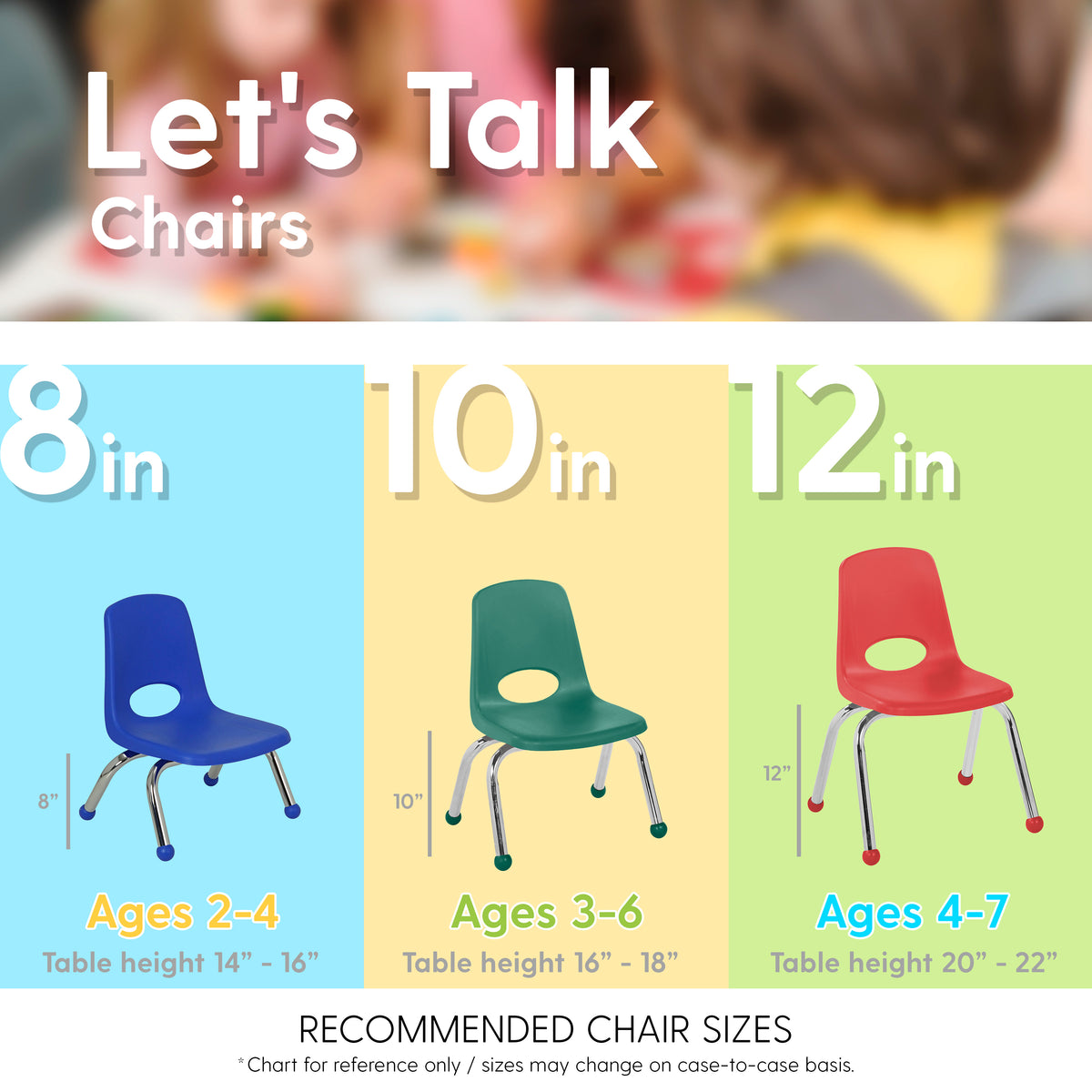 8" Stack Chair with Ball Glides, 6-Pack - Green