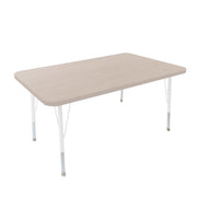 30" x 48" Rectangle Thermofused Woodgrain Activity Table with Standard Legs - Asian Sand/White