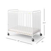 Chelsea Compact Metal Evacuation Crib, ClearView End Panels