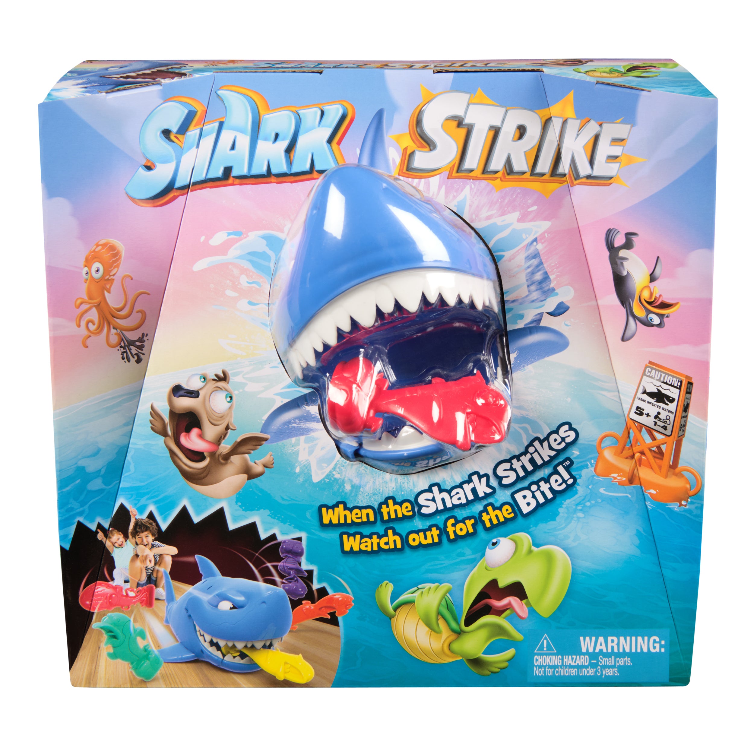 Spin Master Games, Shark Strike, Bowling Game with Wind-Up Jaw-Chomping Action, Easy Activity Toy for Preschoolers, Fun for Kids & Family, 2-4 Players, for Ages 5 & Up