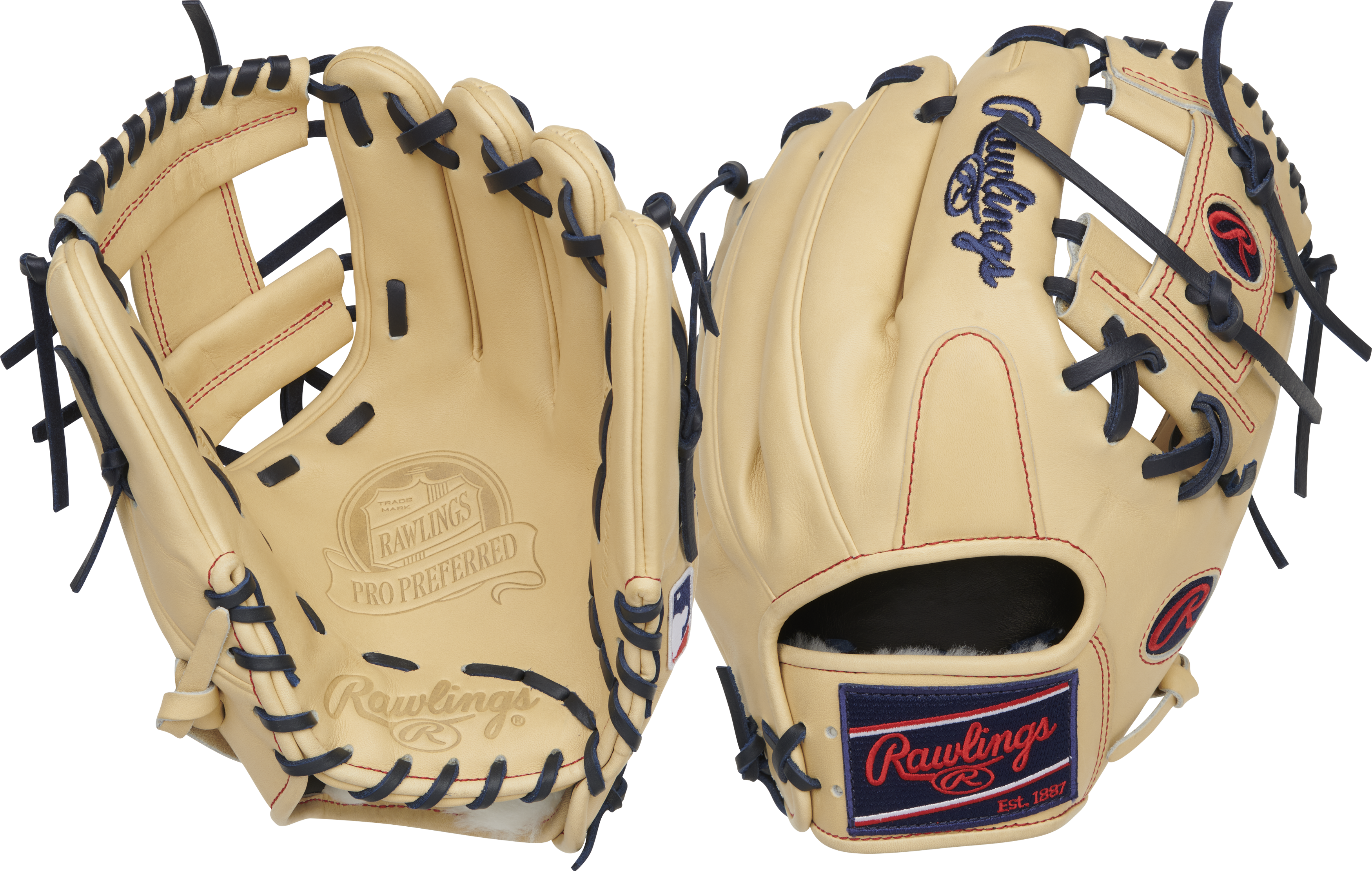 Rawlings Pro Preferred Series 11.5-Inch Baseball Glove - Right Hand Thrower - Camel