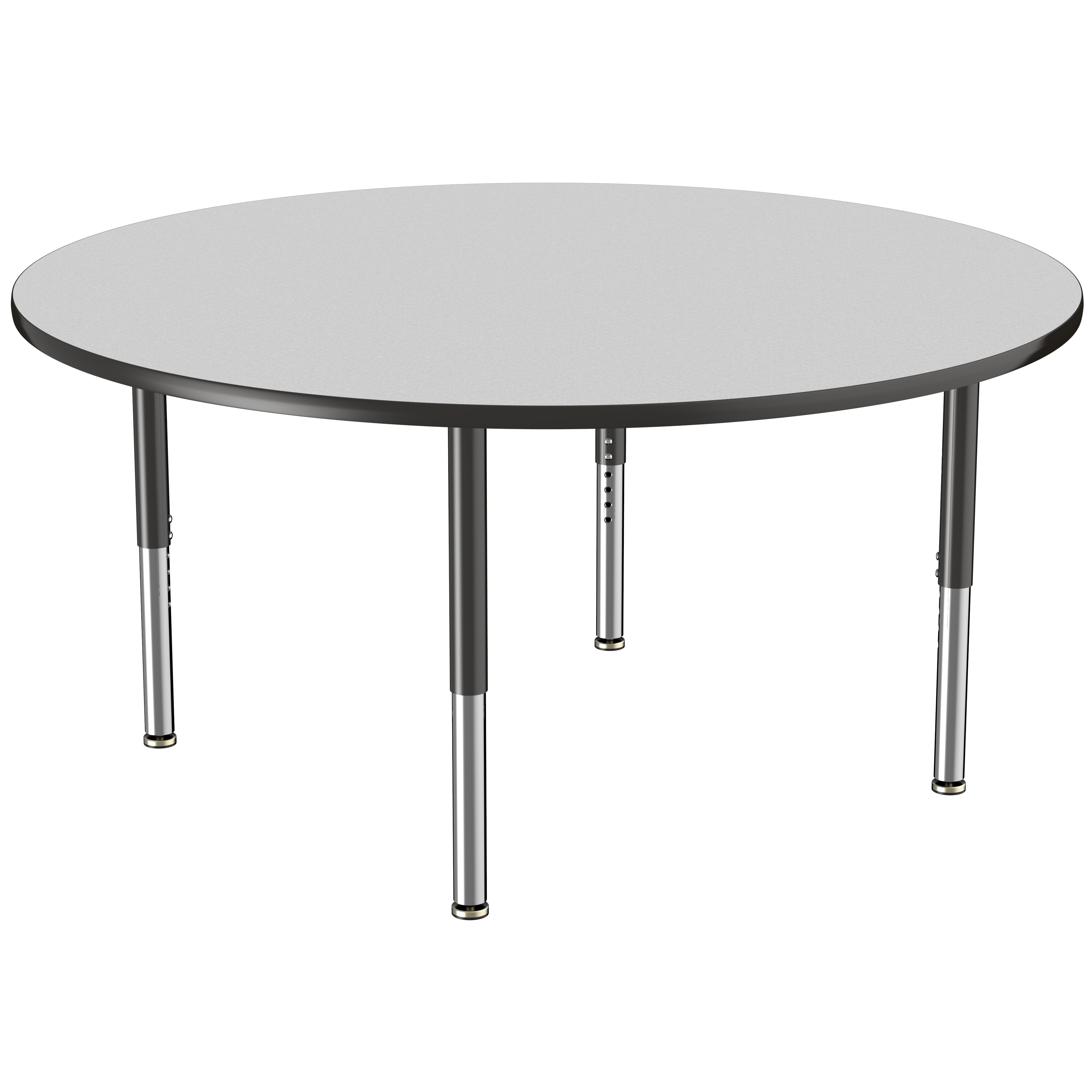 60" Round T-Molding Activity Table with Adjustable Super Legs - Gray/Black