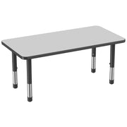 24" x 48" Rectangle Thermofused Activity Table with Adjustable Chunky Legs - Gray/Black