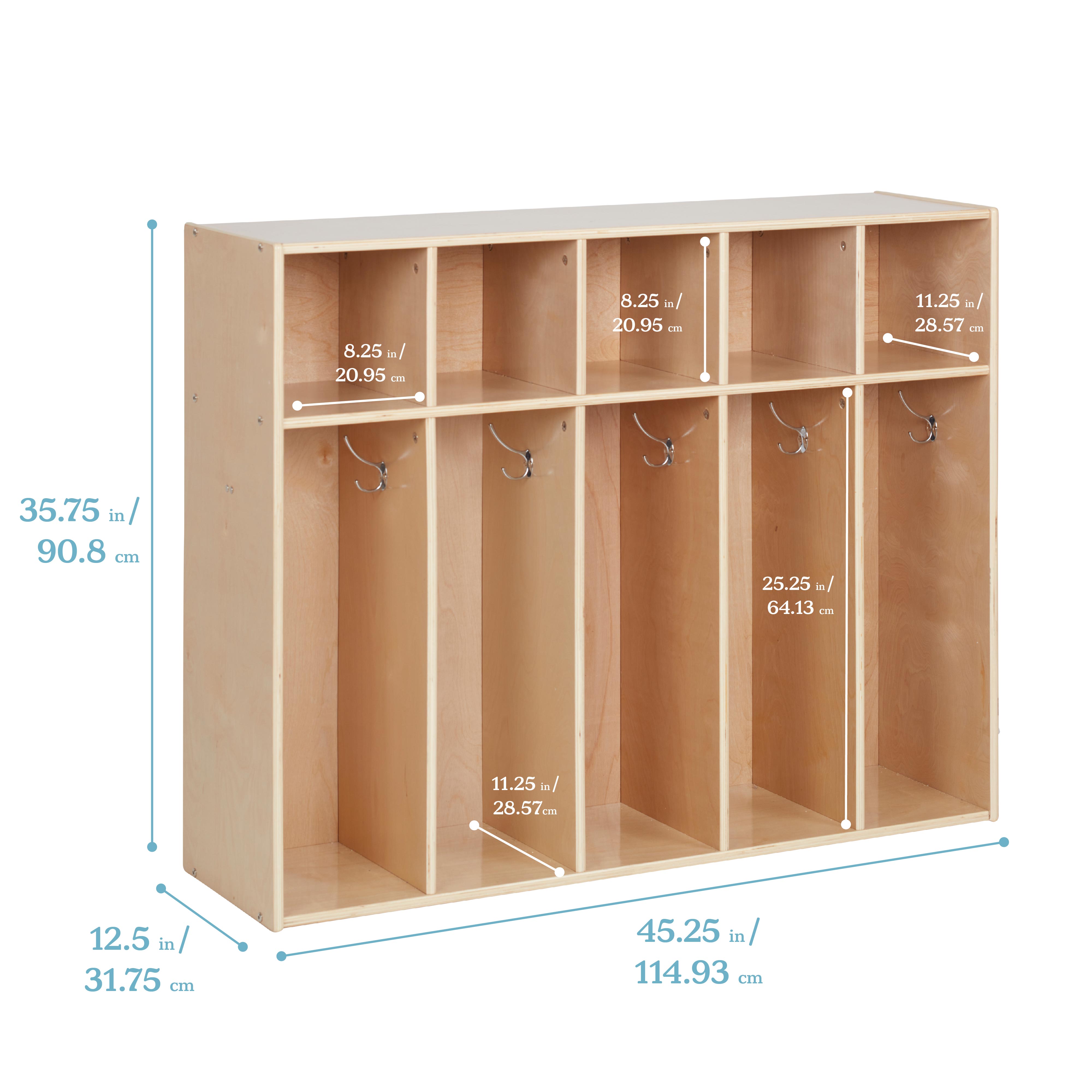 Streamline 5-Section Toddler Coat Locker - Natural