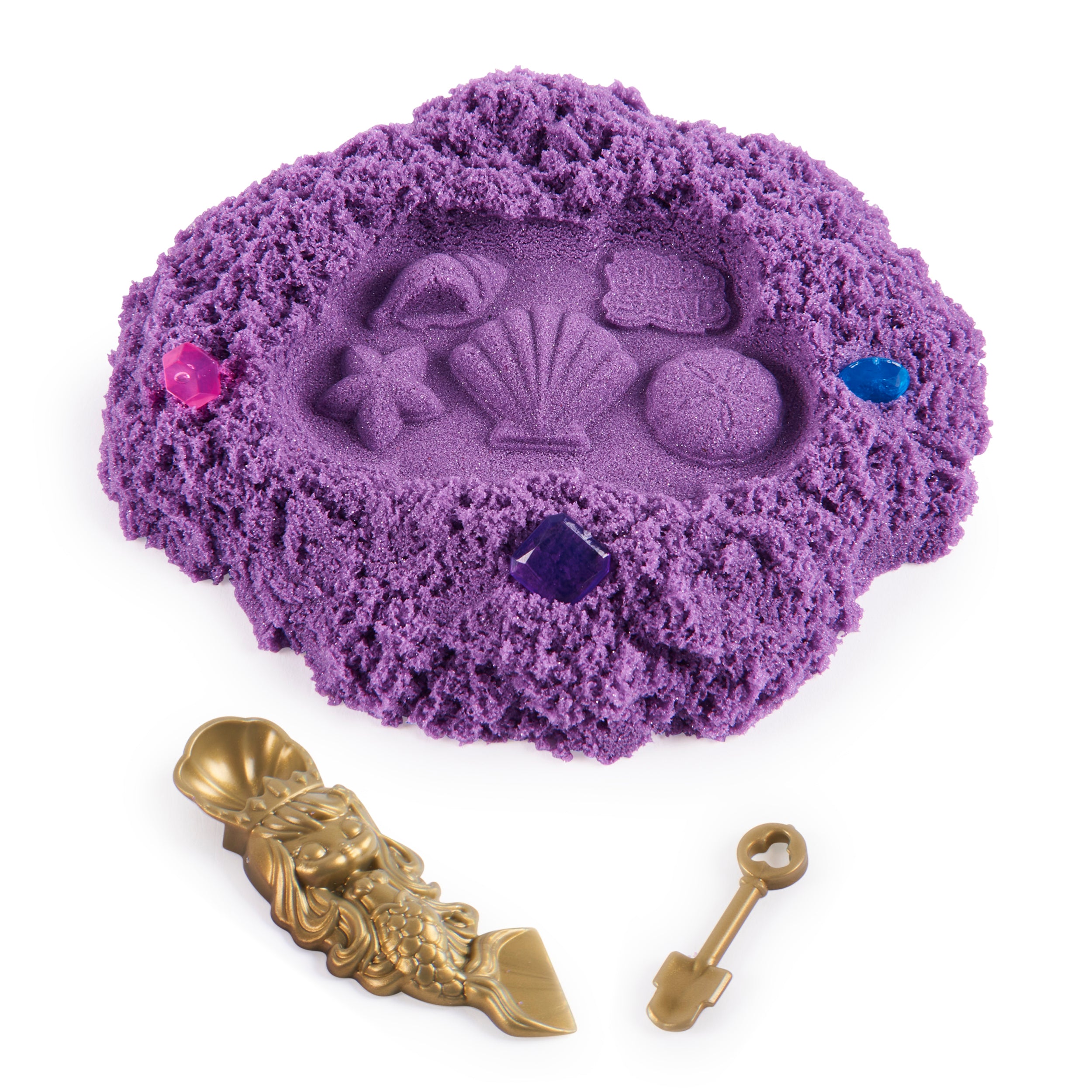 Kinetic Sand Shimmer, Mermaid Treasure with 6oz of Shimmer Kinetic Sand Styles May Vary, Surprise Hidden Tool, Play Sand Sensory Toys for Kids 3 and Up