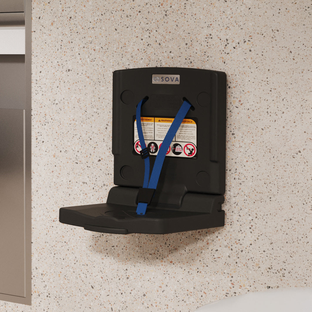 Wall Mounted Toddler Safety Seat - Black