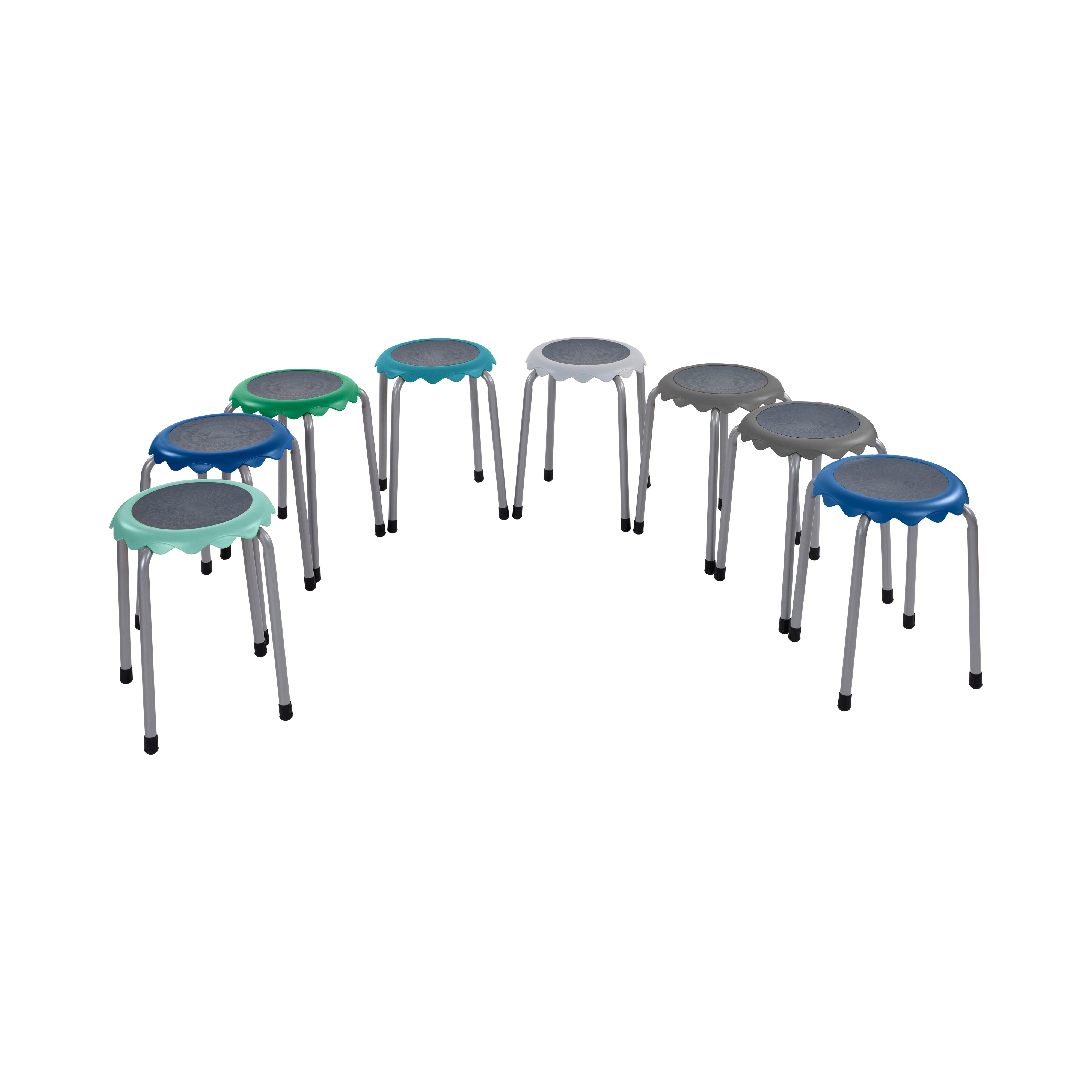 Daisy Stackable Stool Set 8-Piece - Contemporary