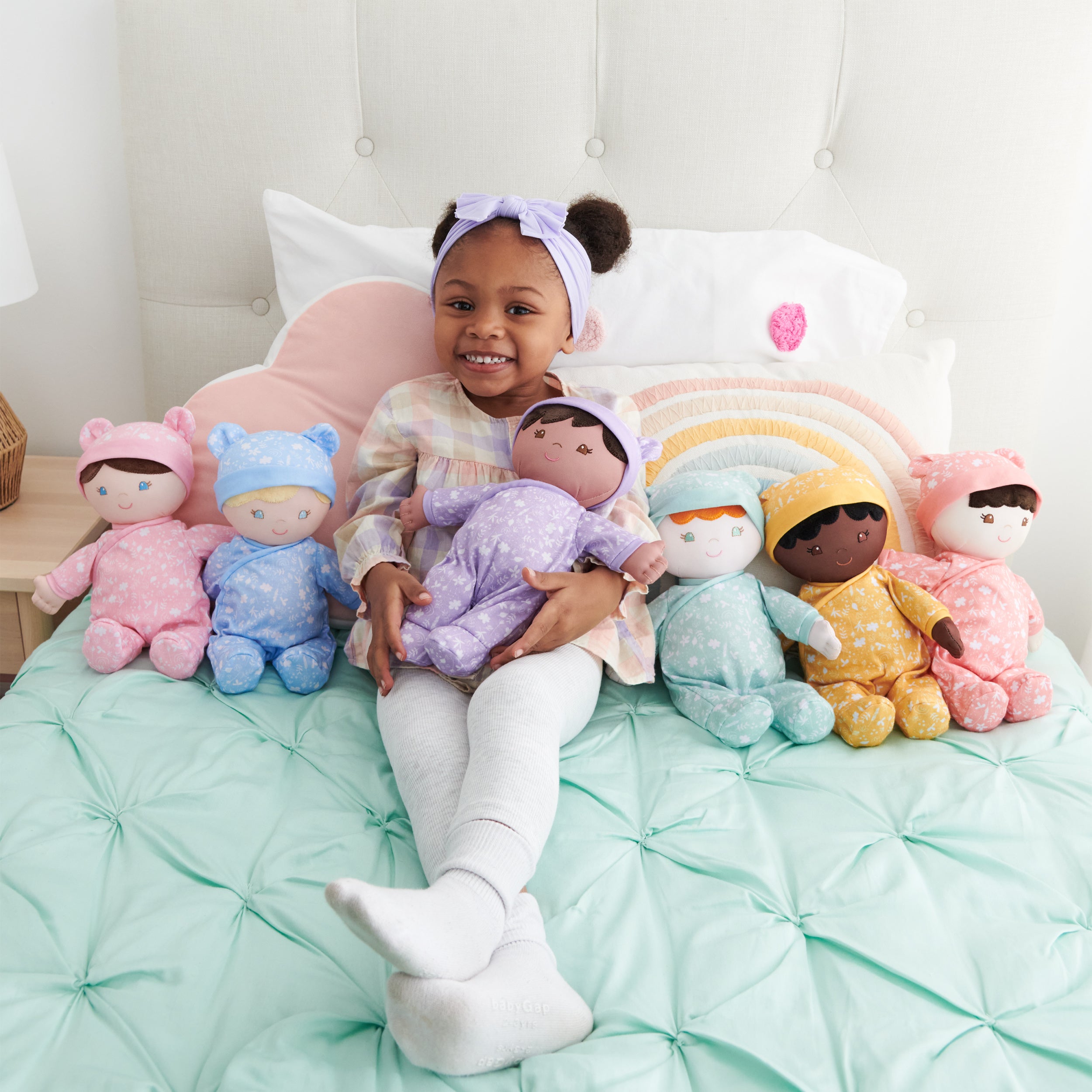 Baby GUND Sustainable Baby Doll, Plush Doll Made from Recycled Materials, For Newborns and Toddlers, Green, 12”