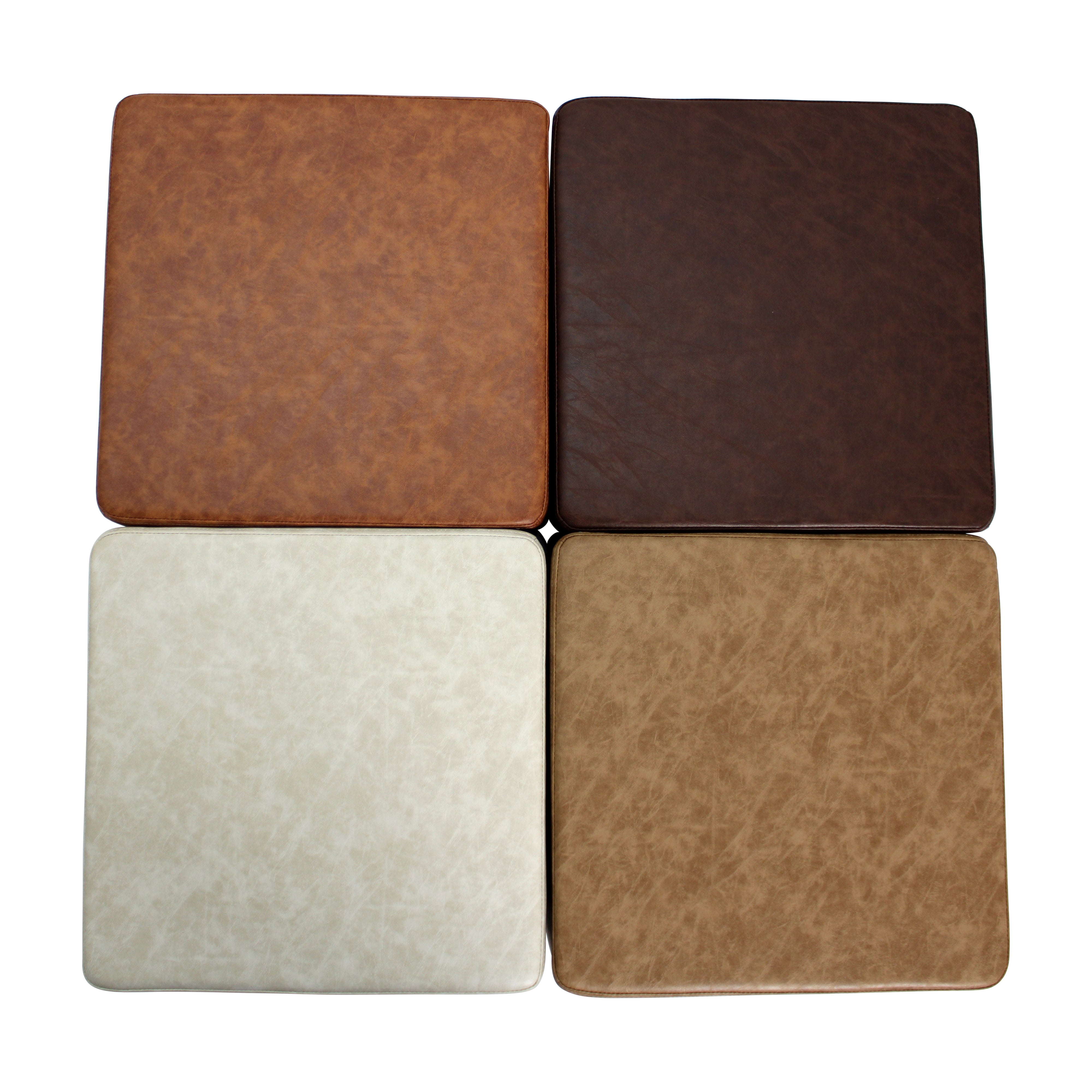 Rustic 18" Square Ottoman 12" Height, 4-Piece - Distressed Assorted