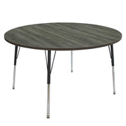 48" Round La Madera Activity Table with Standard Legs - Gray Wood/Black