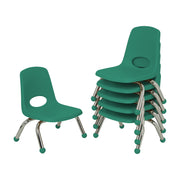 8" Stack Chair with Ball Glides, 6-Pack - Green
