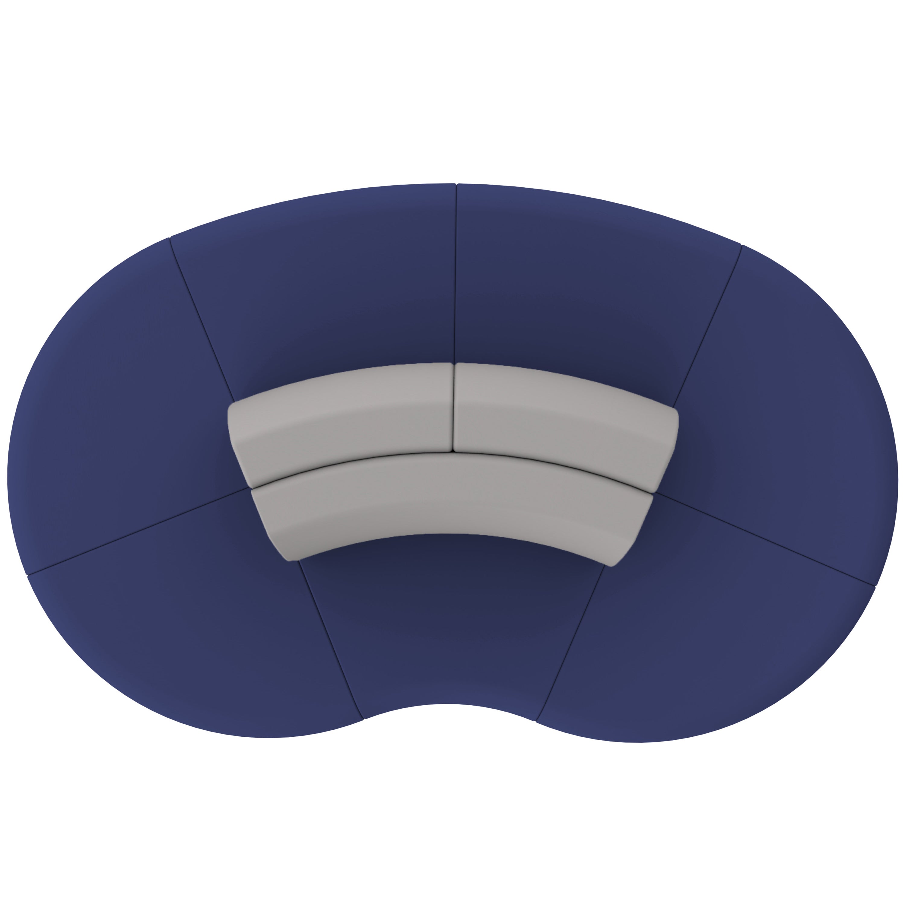 Pro Series Connect Curved Wavelet Seating, 7-Piece Set - Navy/Gray