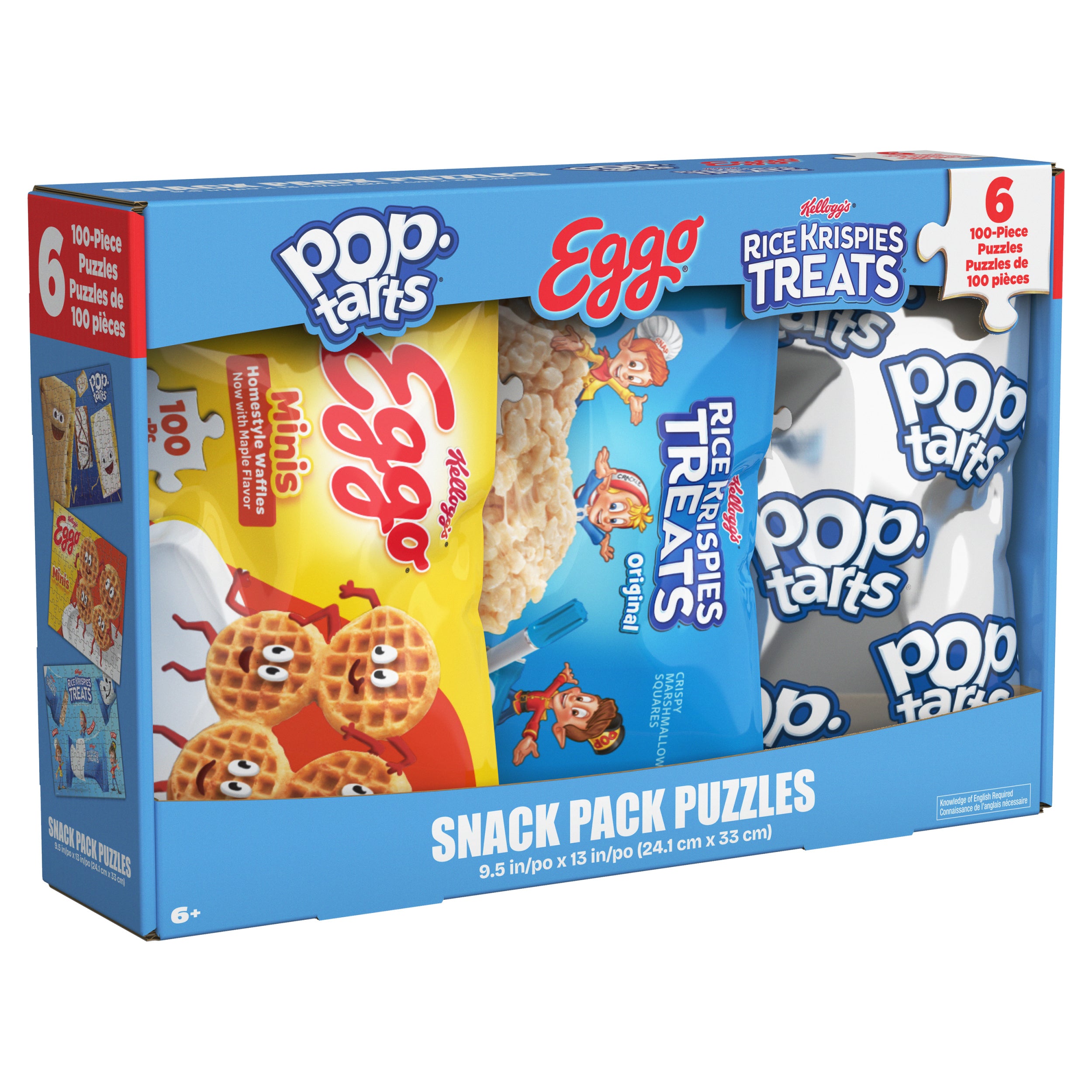 Spin Master Games, snack puzzles 6-pack, 100 Pieces Each, kids puzzle, With Eggo Waffles, Rice Krispies Treat & Pop Tarts, Preschool Toys for Girls & Boys, for Ages 6 & Up