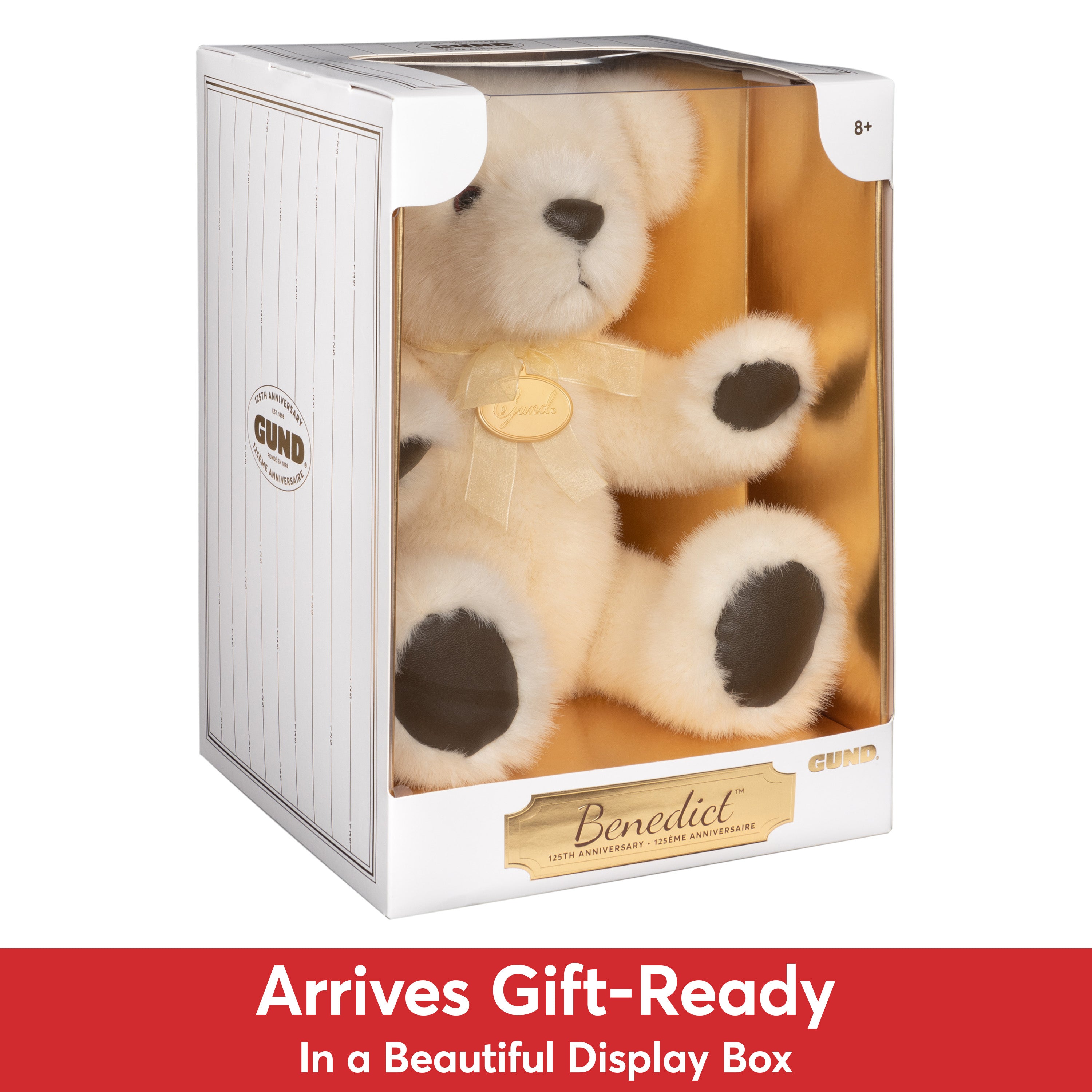 GUND Benedict 125th Anniversary Commemorative Teddy Bear, Special Edition Stuffed Animal for Ages 8 and Up, Champagne, 10.5”
