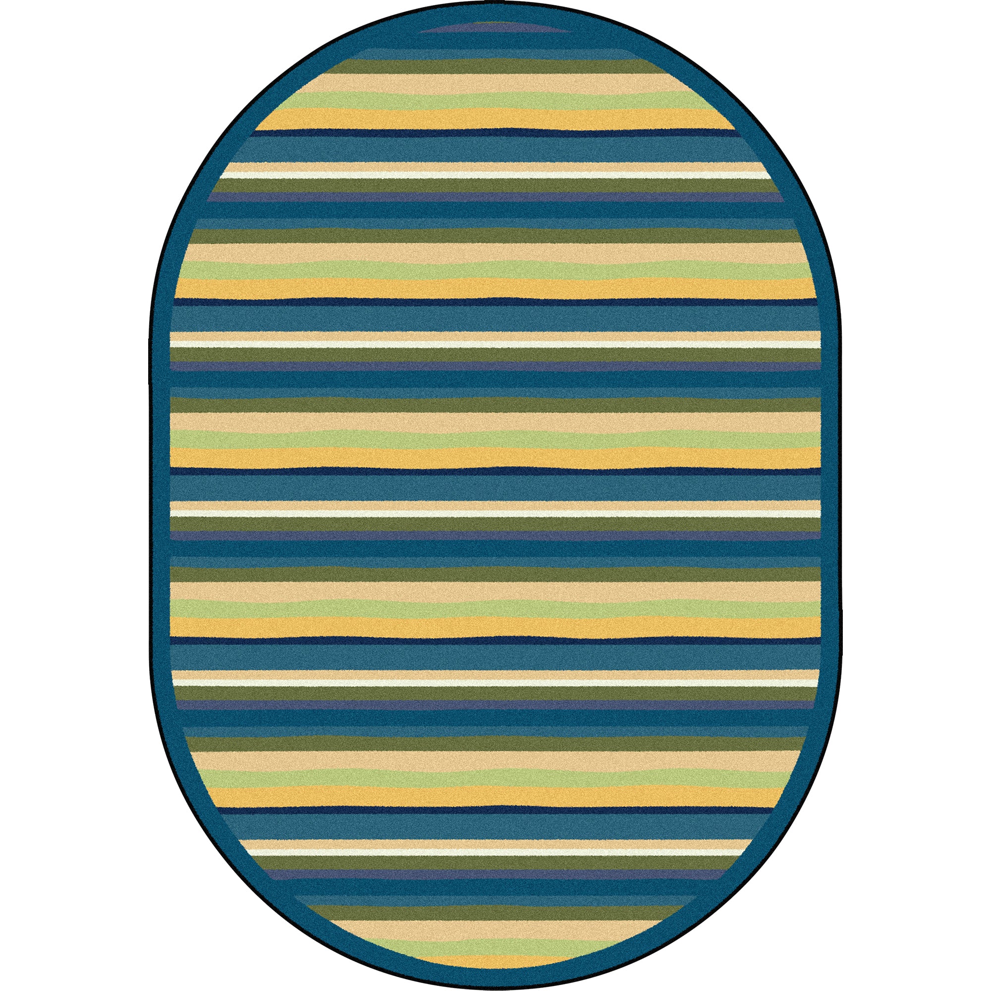 Yipes Stripes 7'8" x 10'9" Oval area rug in color Bold