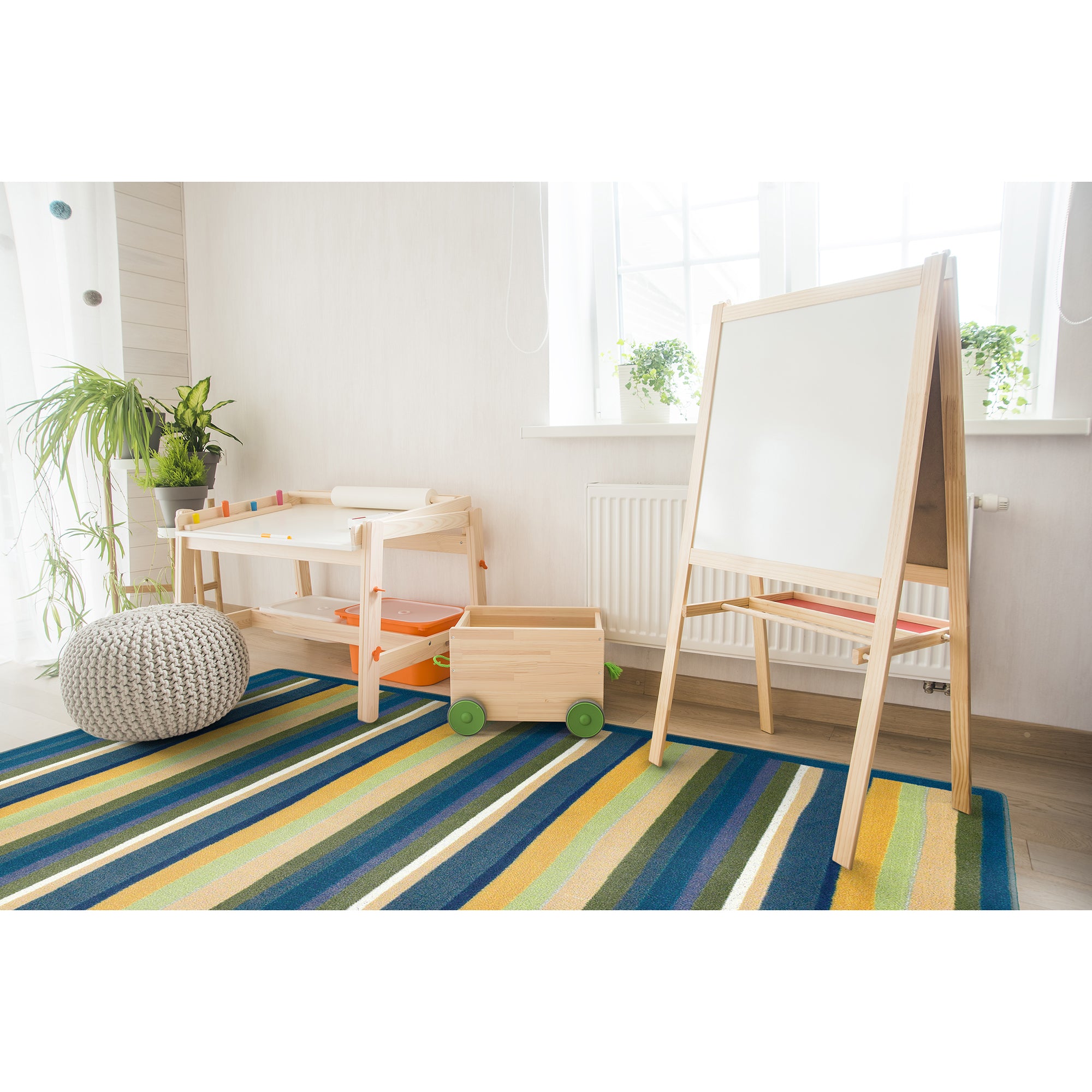 Yipes Stripes 3'10" x 5'4" area rug in color Bold