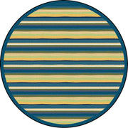 Yipes Stripes 7'7" Round area rug in color Bold
