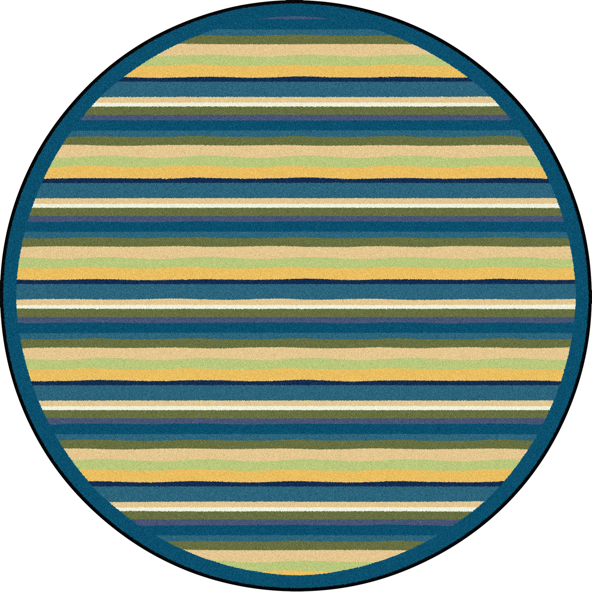 Yipes Stripes 7'7" Round area rug in color Bold
