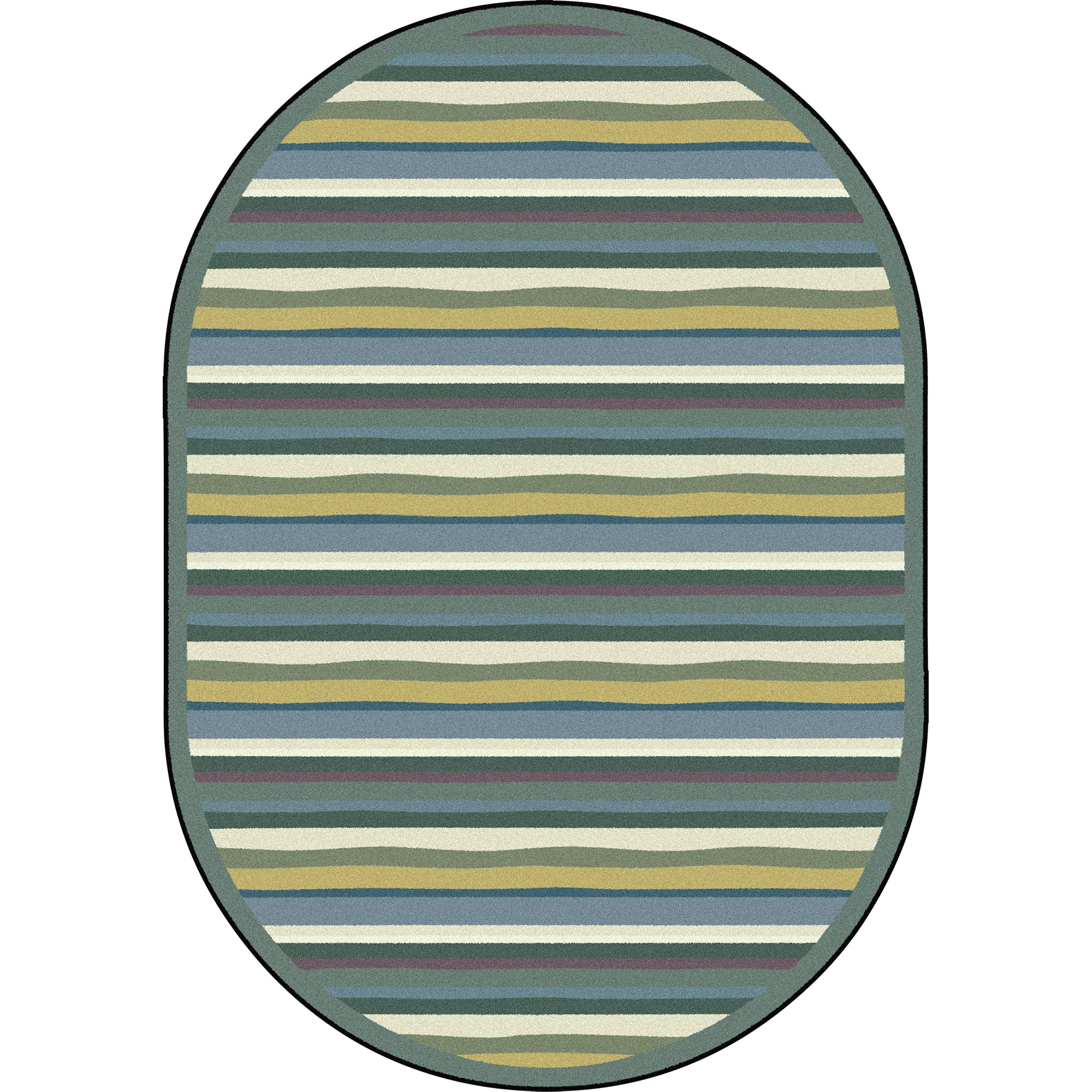 Yipes Stripes 7'8" x 10'9" Oval area rug in color Soft