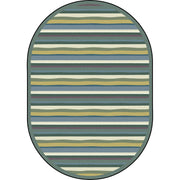 Yipes Stripes 5'4" x 7'8" Oval area rug in color Soft