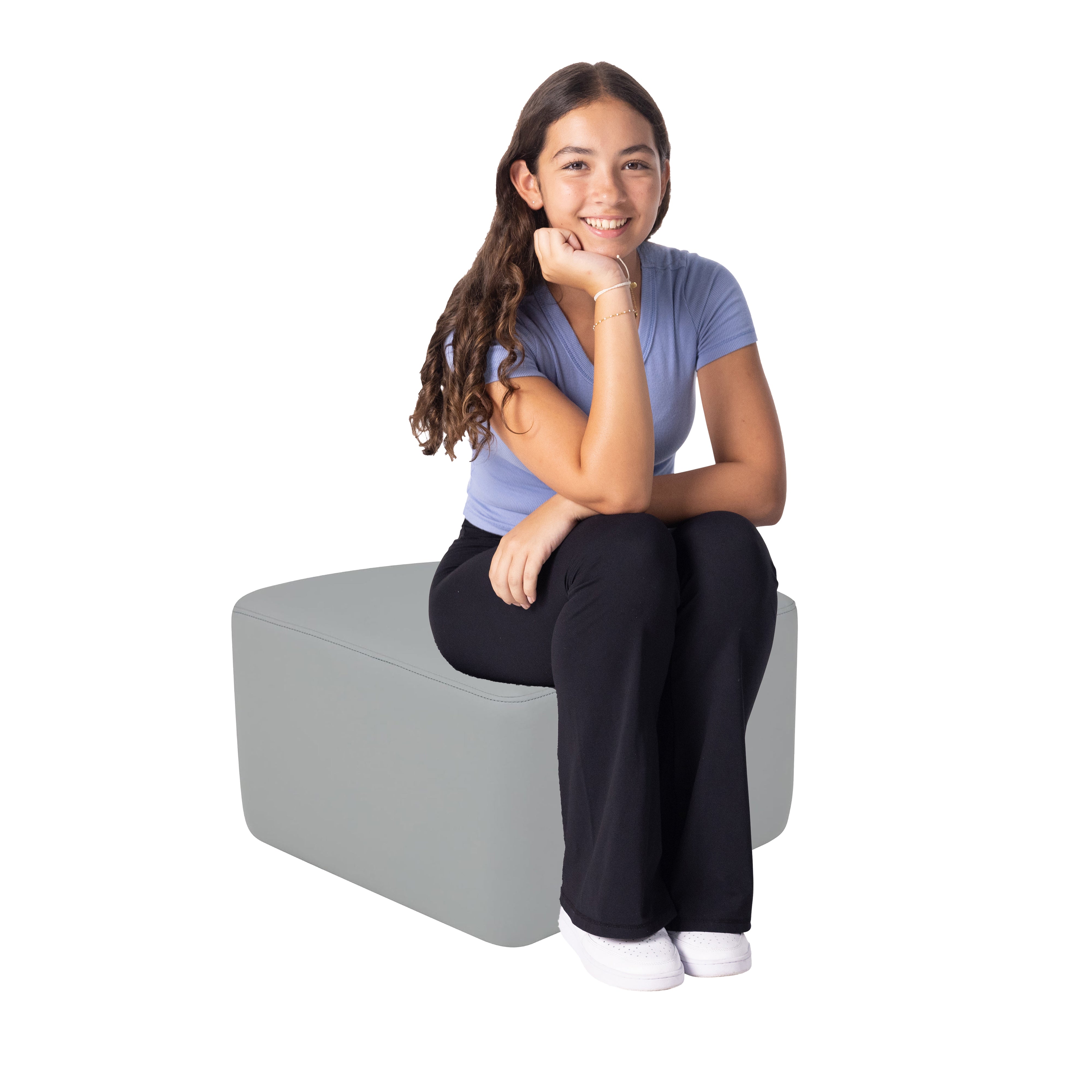Pro Series Upholstered Pie Ottoman 12" Height - Gray