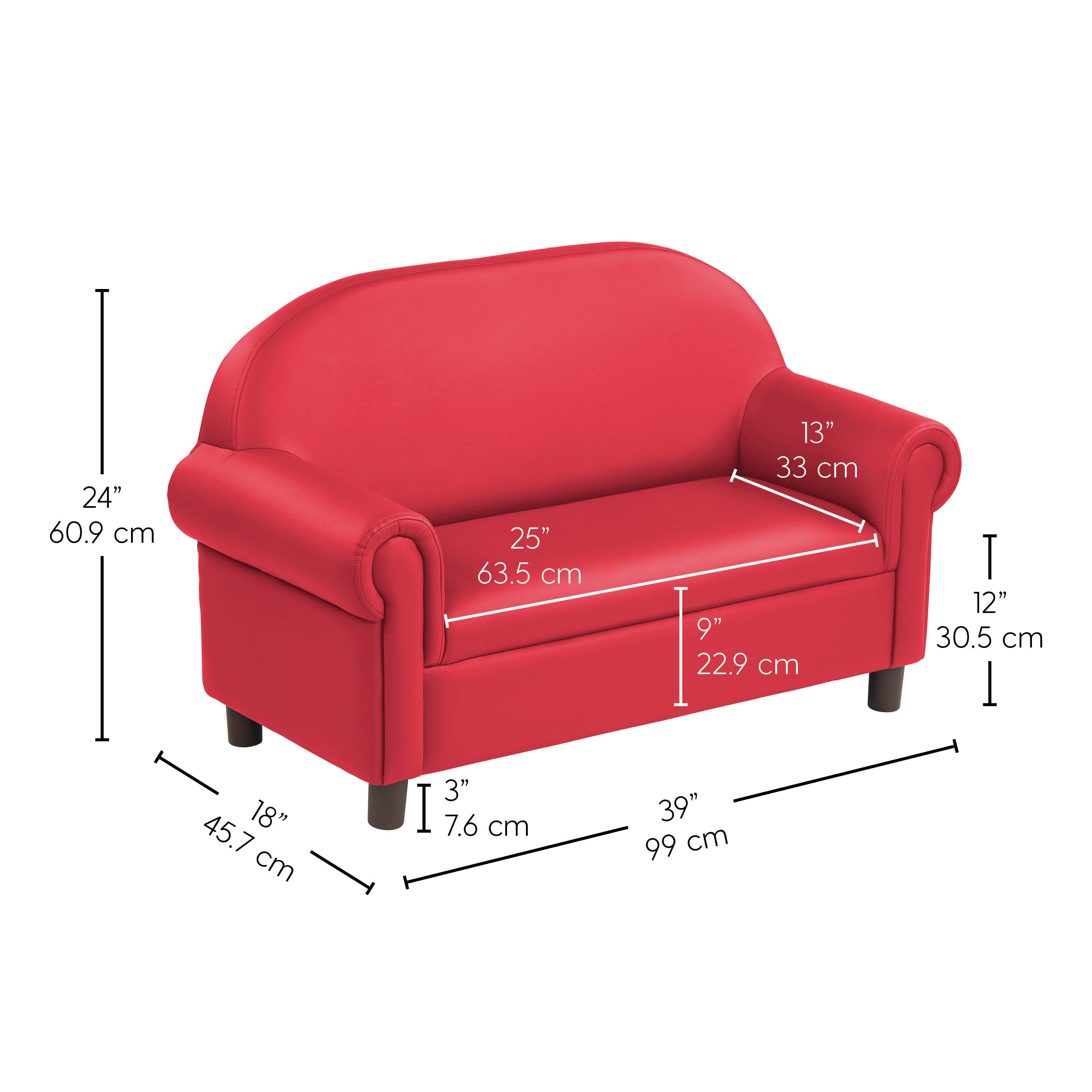 Little Lux Preschool Sofa - Red