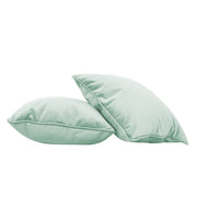 18" x 18" Square Microfiber and Faux Leather Pillow with Piping, 2-Piece - Aloe
