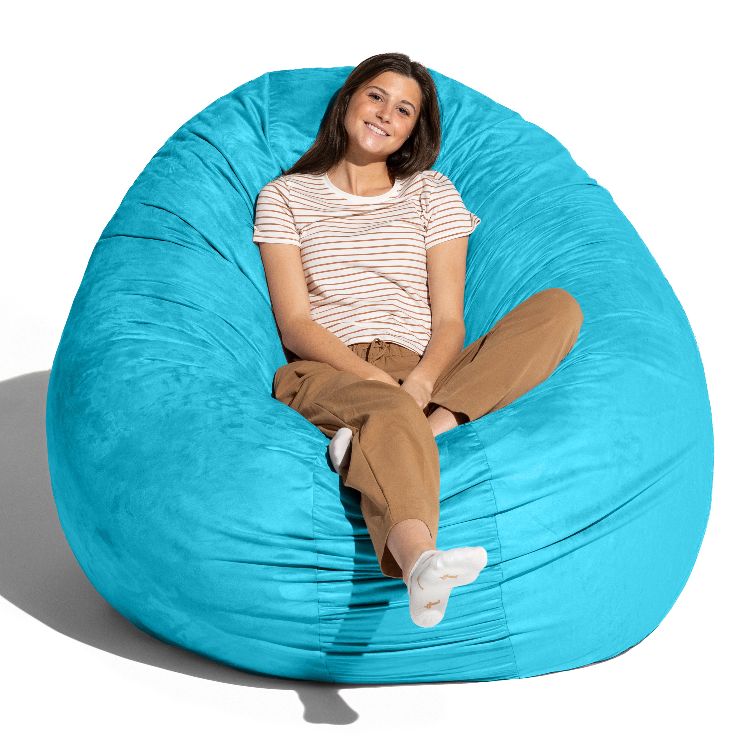 Jaxx 6 Foot Cocoon - 2-in-1 Convertible Bean Bag Bed & Large Bean Bag Chair for Adults, Microsuede Teal