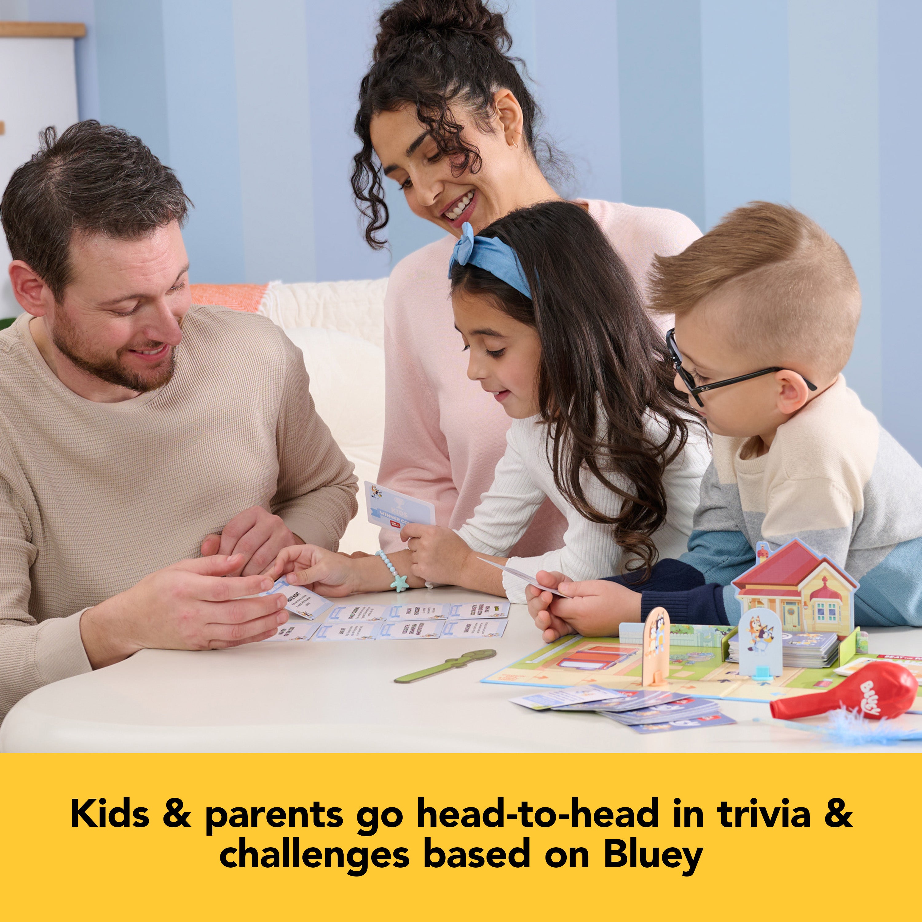 Spin Master Games, Bluey Beat the Parents, Head-to-Head Trivia & Fun Family Game Night Challenges, Easy Play, Bluey Toys, Kids & Family, 2-6 Players, for Ages 5 & Up