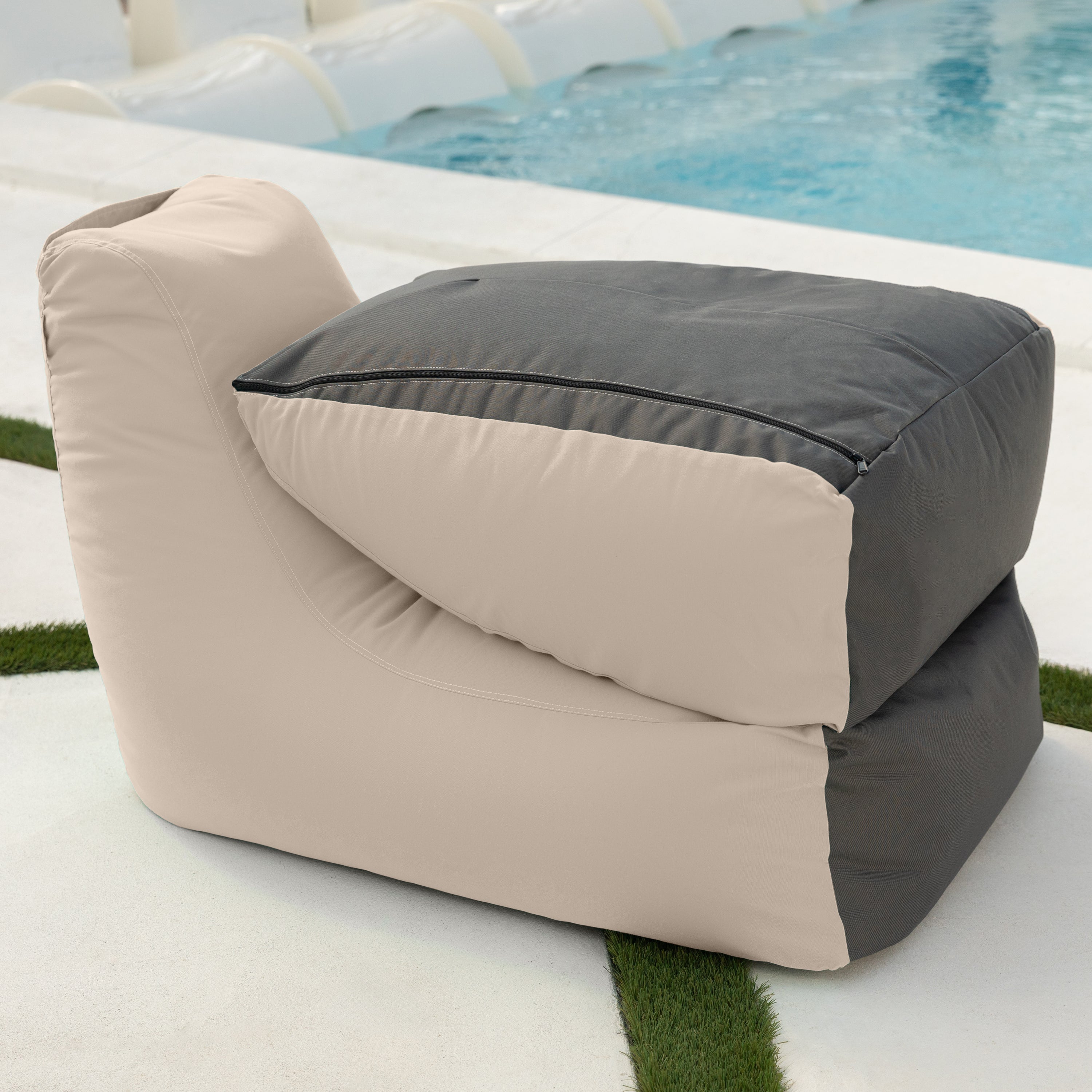 Jaxx Prado Outdoor Chaise Lounge, Pearl