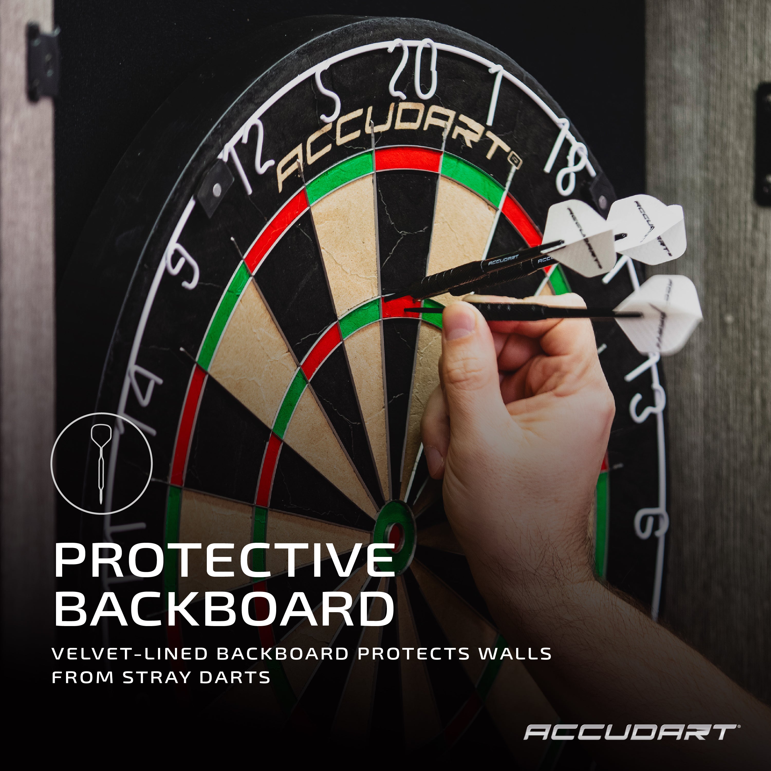 Accudart LED Standing Bristle Cabinet