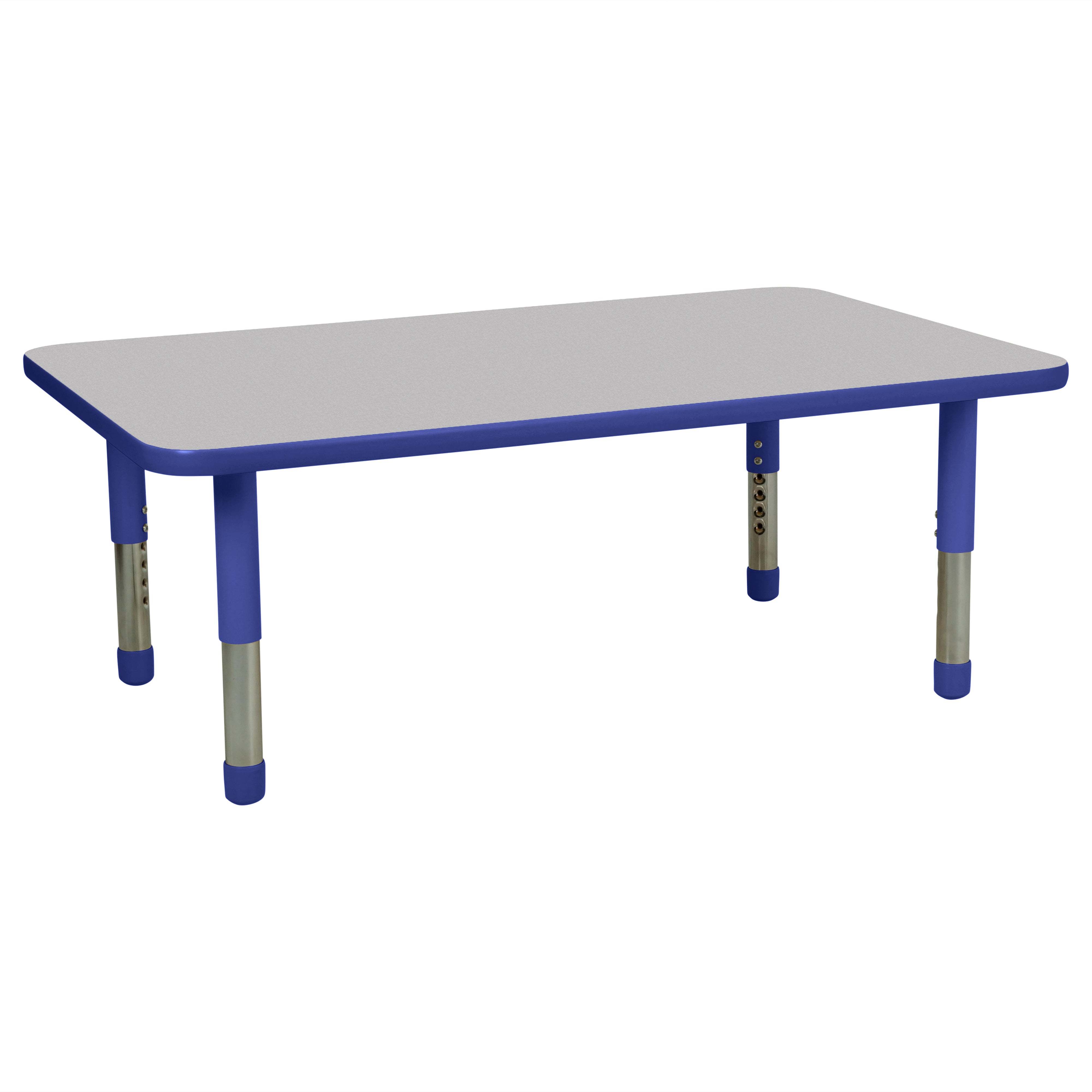 30" x 48" Rectangle T-Molding Activity Table with Adjustable Tiny Tot Legs - Gray/Blue
