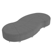 Pro Series Connect Curved Wave Backless Seating, 10-Piece Set - Slate Gray Crosshatch