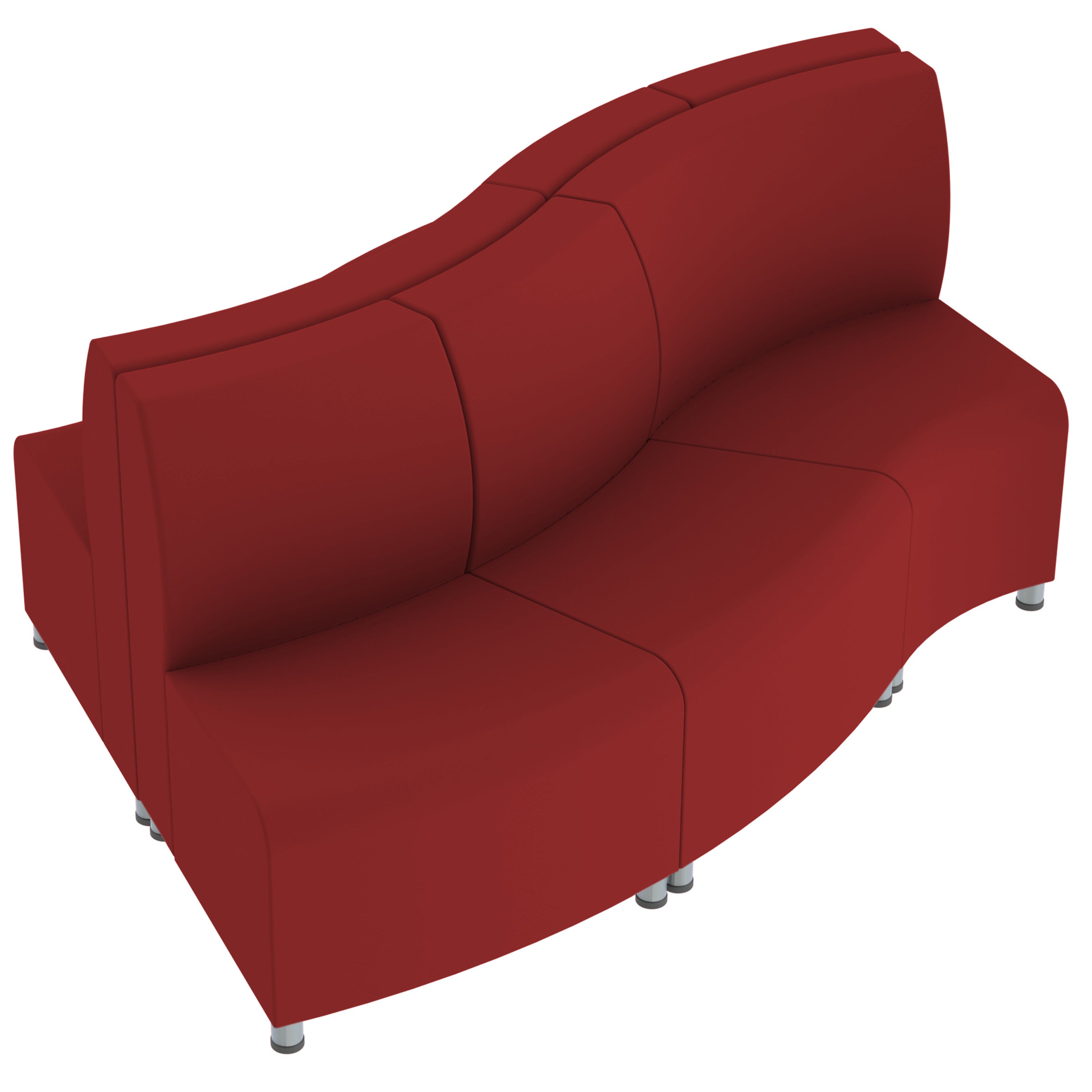 Pro Series Connect Edged Ripple Seating, 6-Piece Set - Crimson