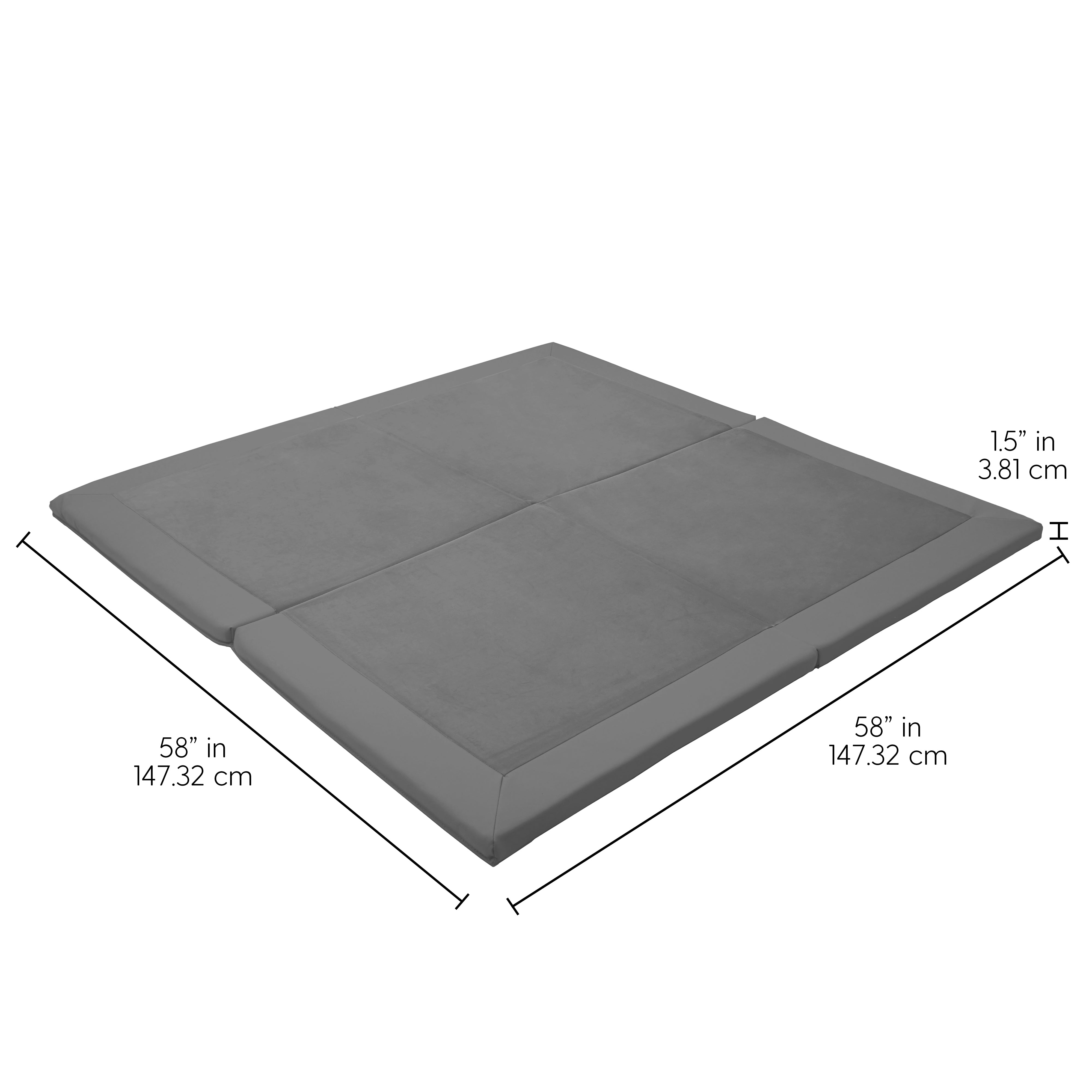 SoftScape Two-Texture Space Saver 4-Fold Toddler Activity Mat - Smoke