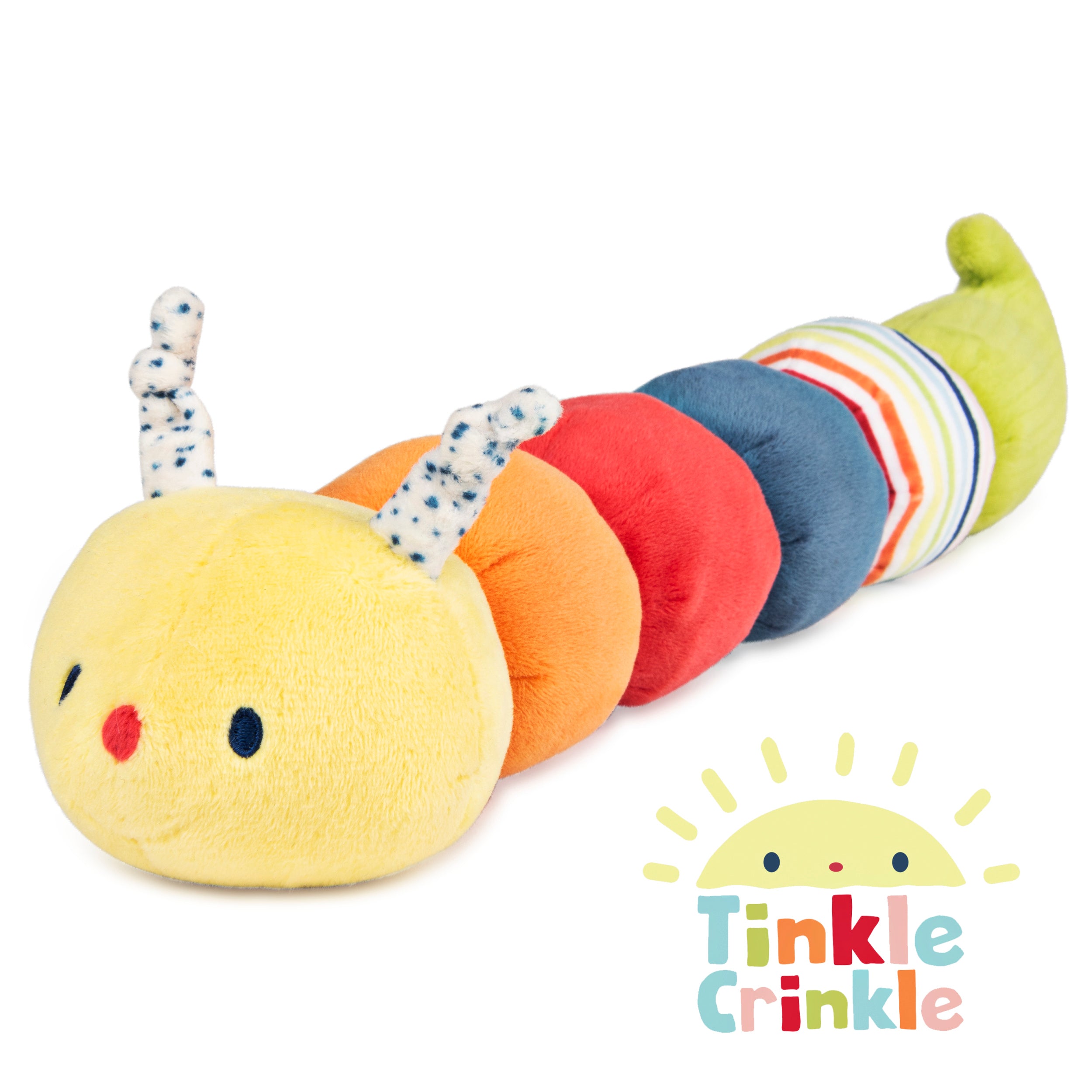 Baby GUND Tinkle Crinkle Collection Essential Caterpillar Stuffed Animal Sensory Plush, 14”