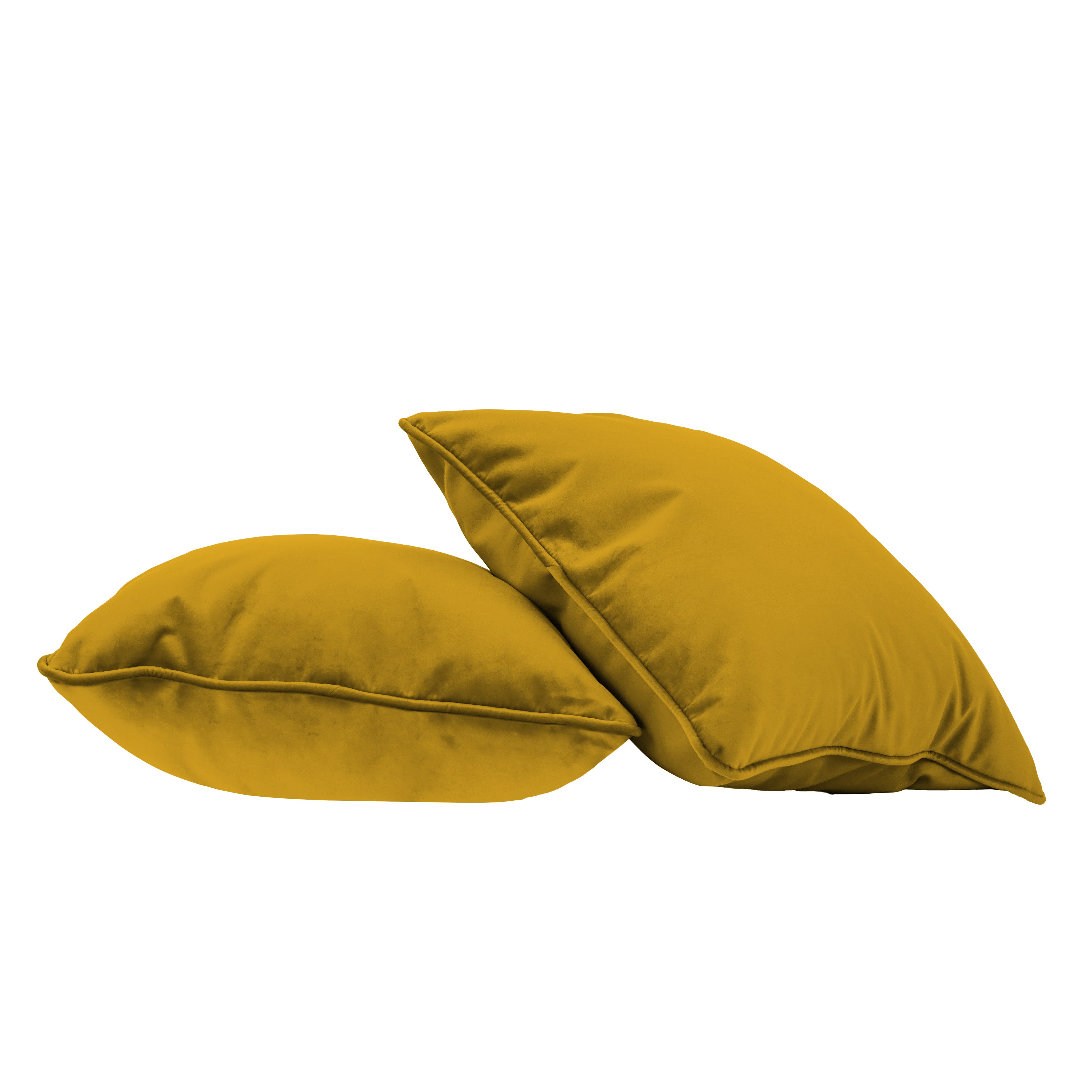 18" x 18" Square Microfiber Pillow with Piping, 2-Piece - Dijon
