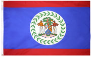 Belize Flag 4x6 ft. Nylon SolarGuard Nyl-Glo 100% Made in USA to Official United Nations Design Specifications.