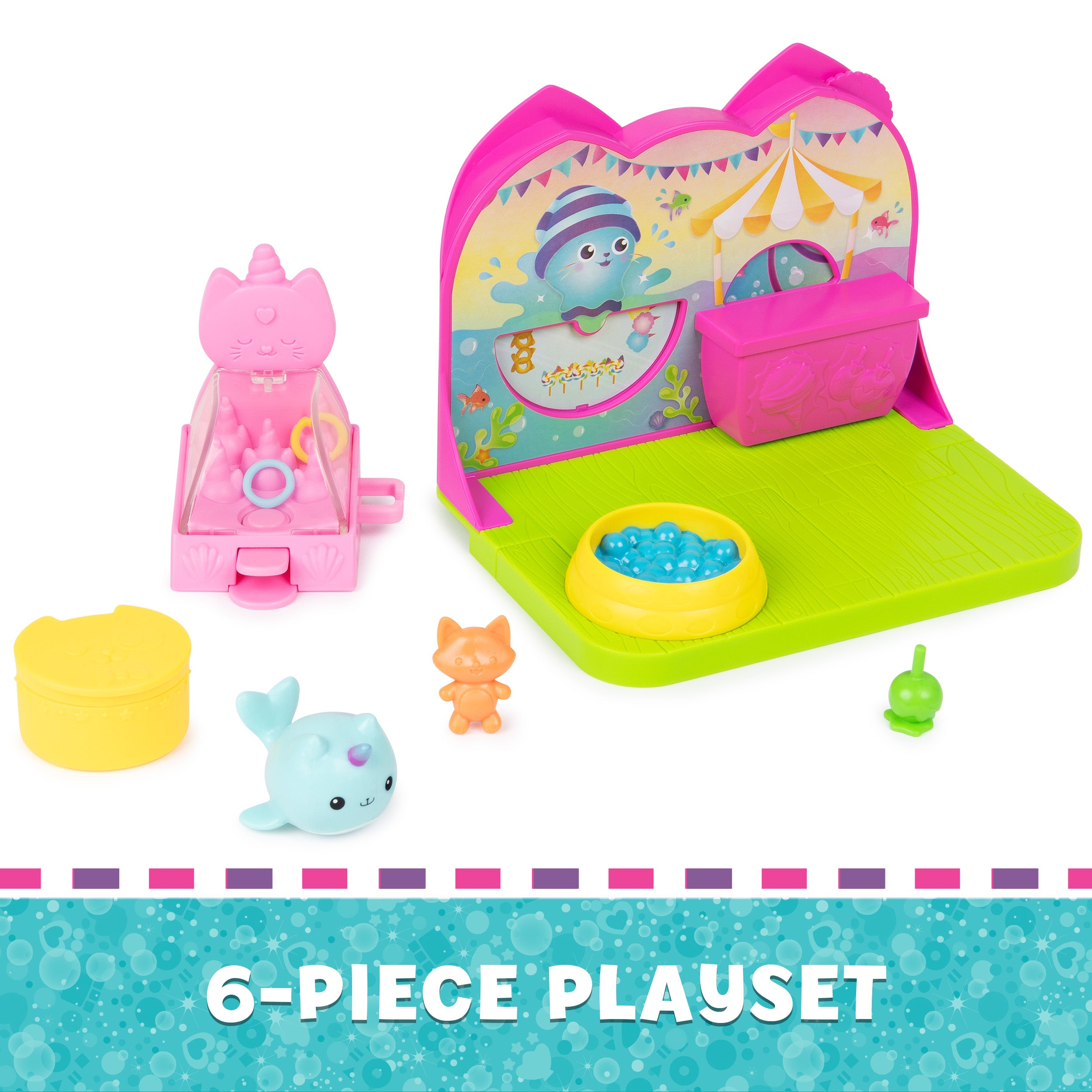 Gabby’s Dollhouse Kitty Narwhal’s Carnival Room, with Toy Figure, Surprise Toys and Dollhouse Furniture, Kids Toys for Girls & Boys 3+