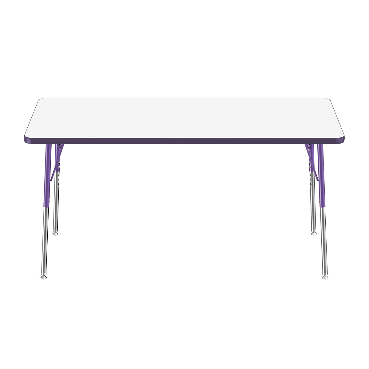 30" x 60" Rectangle Dry-Erase Activity Table with Adjustable Standard Swivel Glide Legs - Whiteboard/Eggplant/Purple