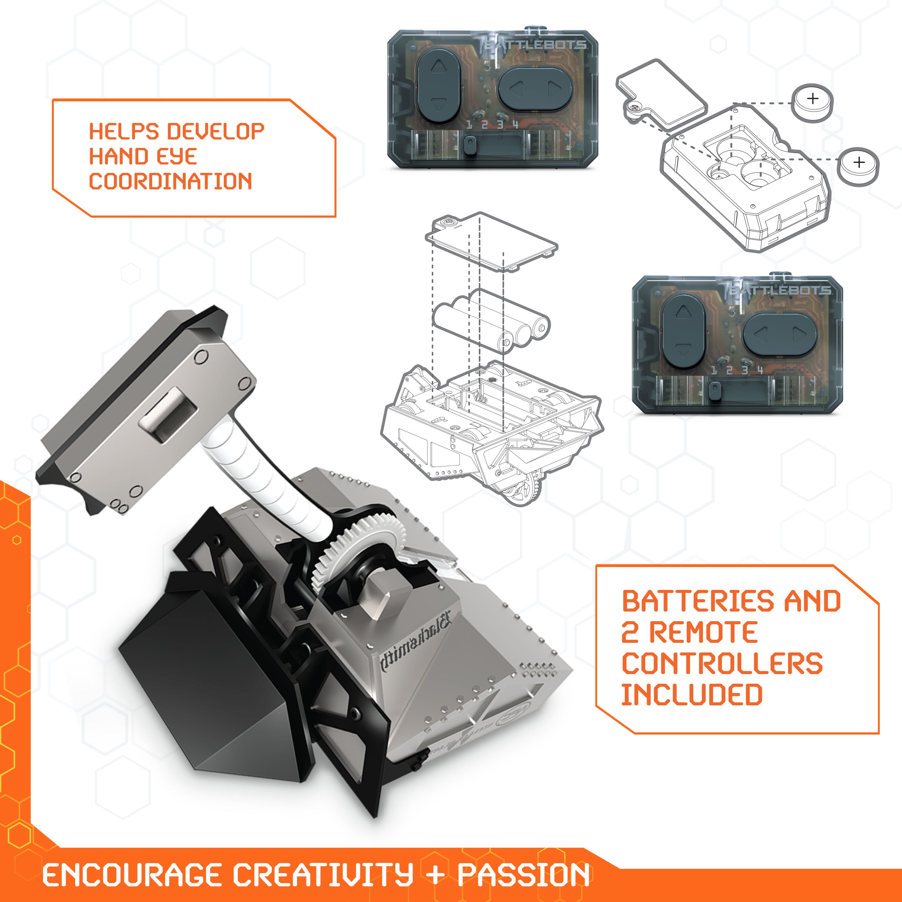 HEX BOTS BattleBots Rivals 4.0 Blacksmith and Biteforce, Remote Control Robot Toys for Kids, STEM Toys for Boys and Girls Ages 8 & Up, Batteries Included