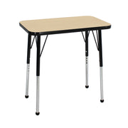 18" x 30" Rectangle T-Molding Activity Table with Adjustable Standard Ball Glide Legs - Maple/Black