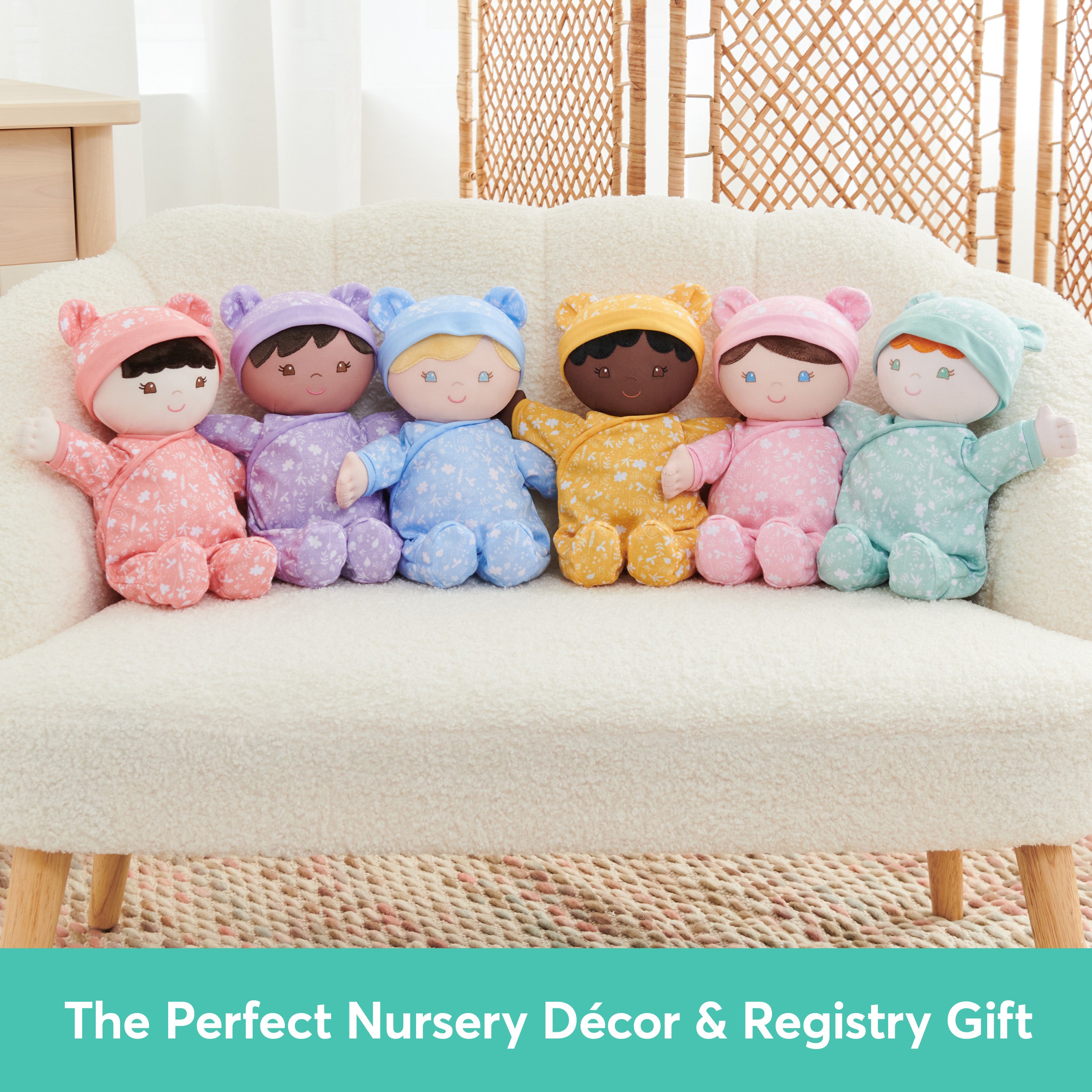 Baby GUND Sustainable Baby Doll, Plush Doll Made from Recycled Materials, For Newborns and Toddlers, Poppy, 12”