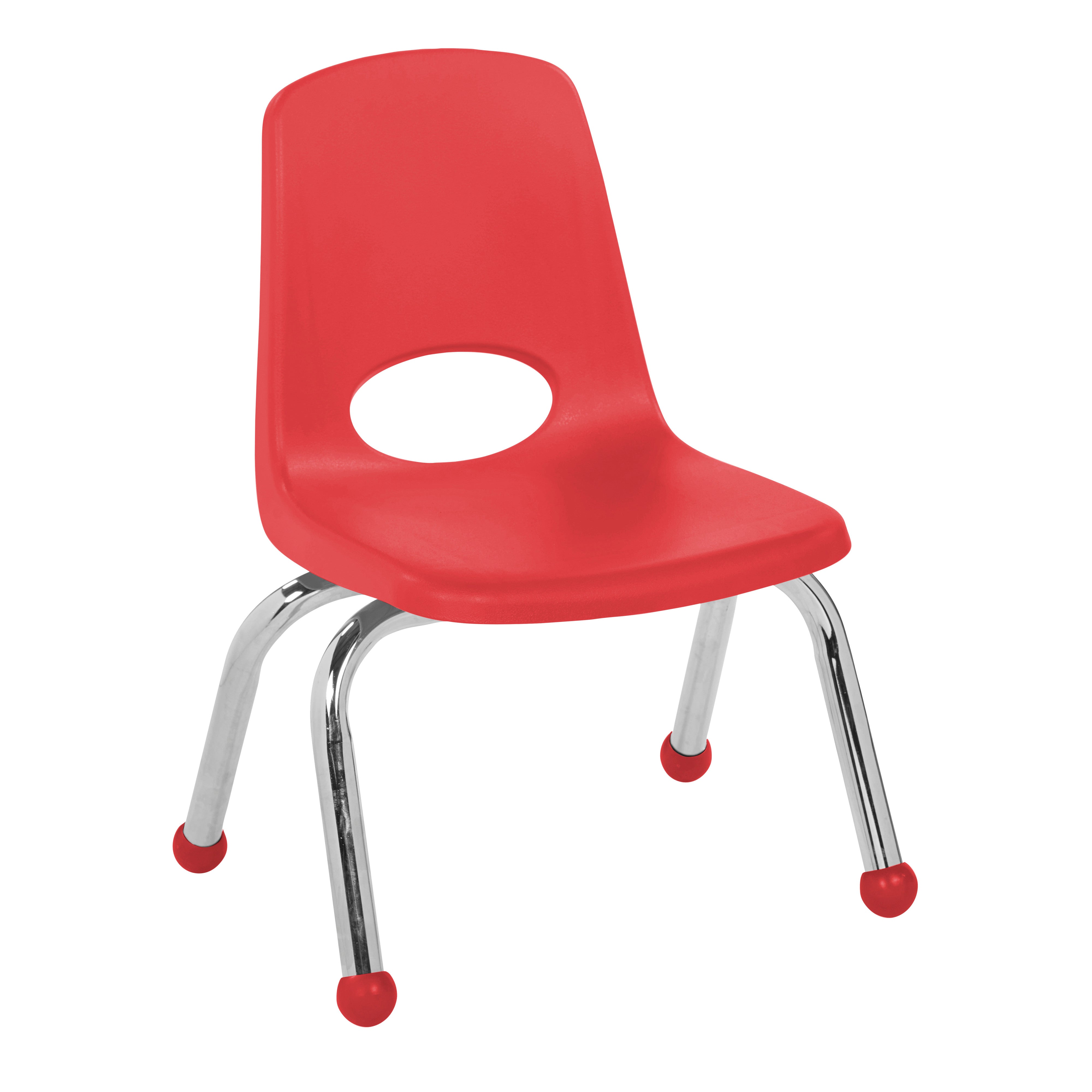 10" Stack Chair with Ball Glides - Red
