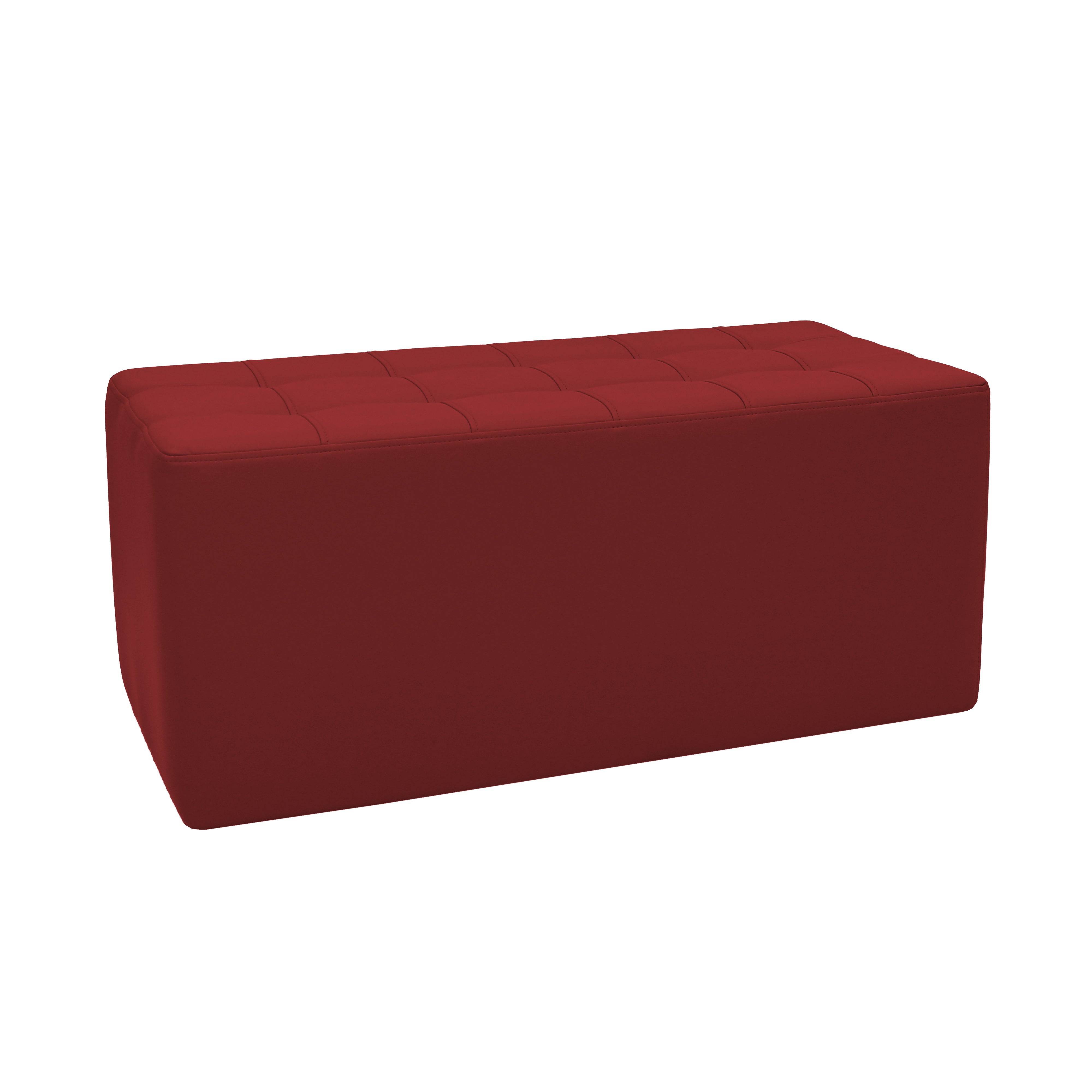 Tufted Rectangle Ottoman 16" Height - Crimson