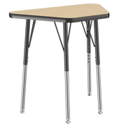 18" x 30" Trapezoid T-Molding Activity Table with Adjustable Standard Swivel Glide Legs - Maple/Black